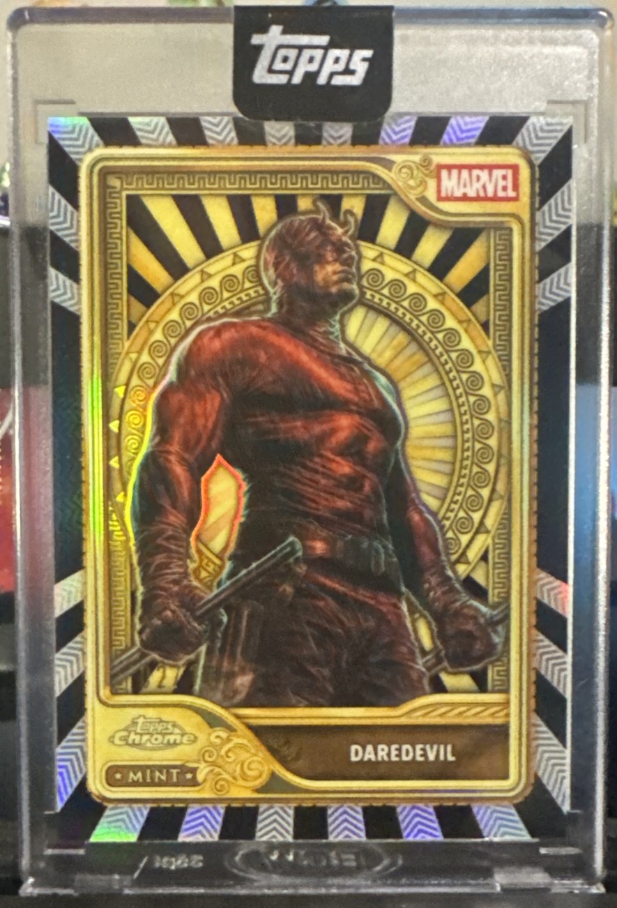 2026 Topps Mint Marvel Daredevil #76 Black Chrome Gold Tier /10 Encased 2026 Topps Mint Marvel Daredevil #76 Black Chrome Gold Tier /10 Encased