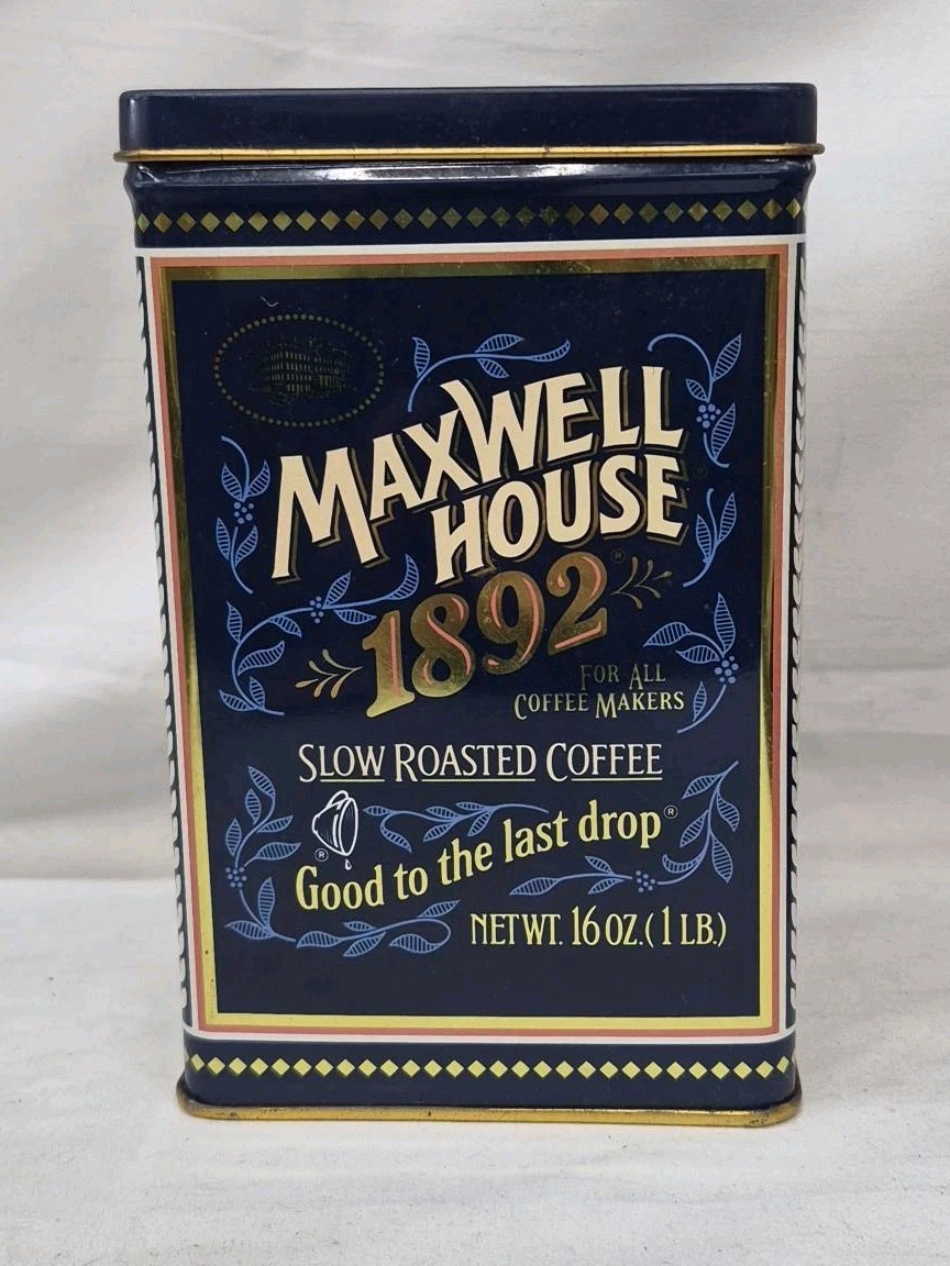 Vintage 1992 Maxwell House Coffee 100th Anniversary Advertising Tin 1892-1992