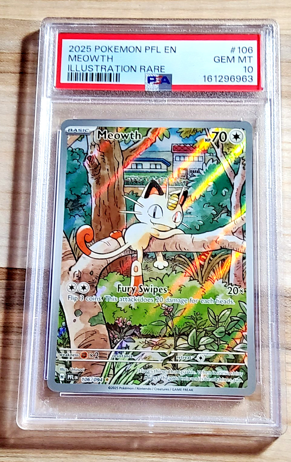 2025 Pokemon Phantasmal Flames MEOWTH #106 Illustration Rare Foil PSA 10 Gem 2025 Pokemon Phantasmal Flames MEOWTH #106 Illustration Rare Foil PSA 10 Gem