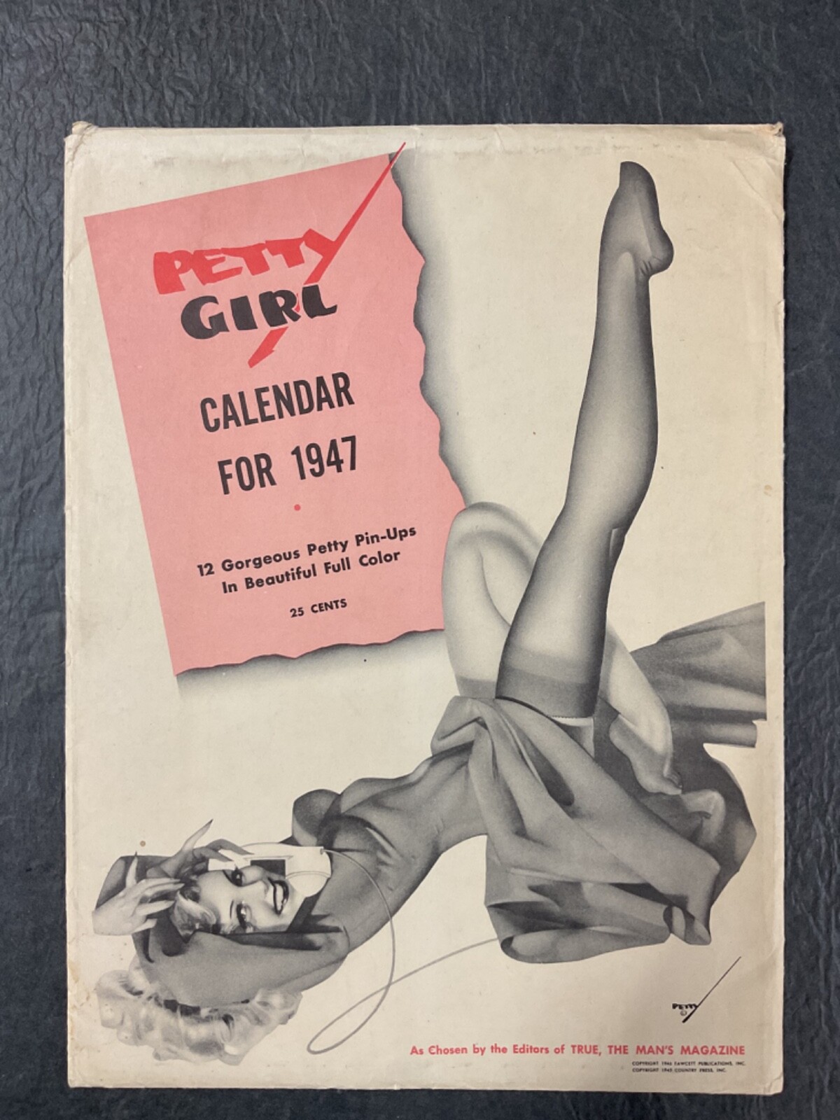1947 Petty Girl Pinup Calendar Same Days as 2031