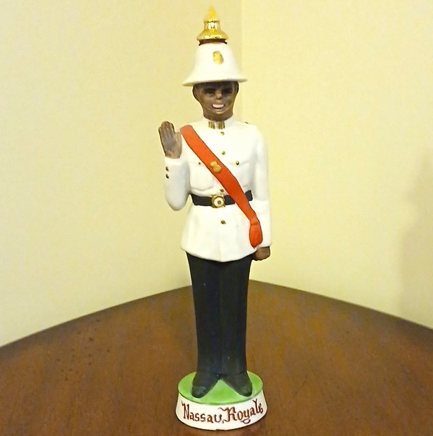 Vintage Nassau Royale Guard  / Policeman Ceramic Figurine Decanter, 8\
