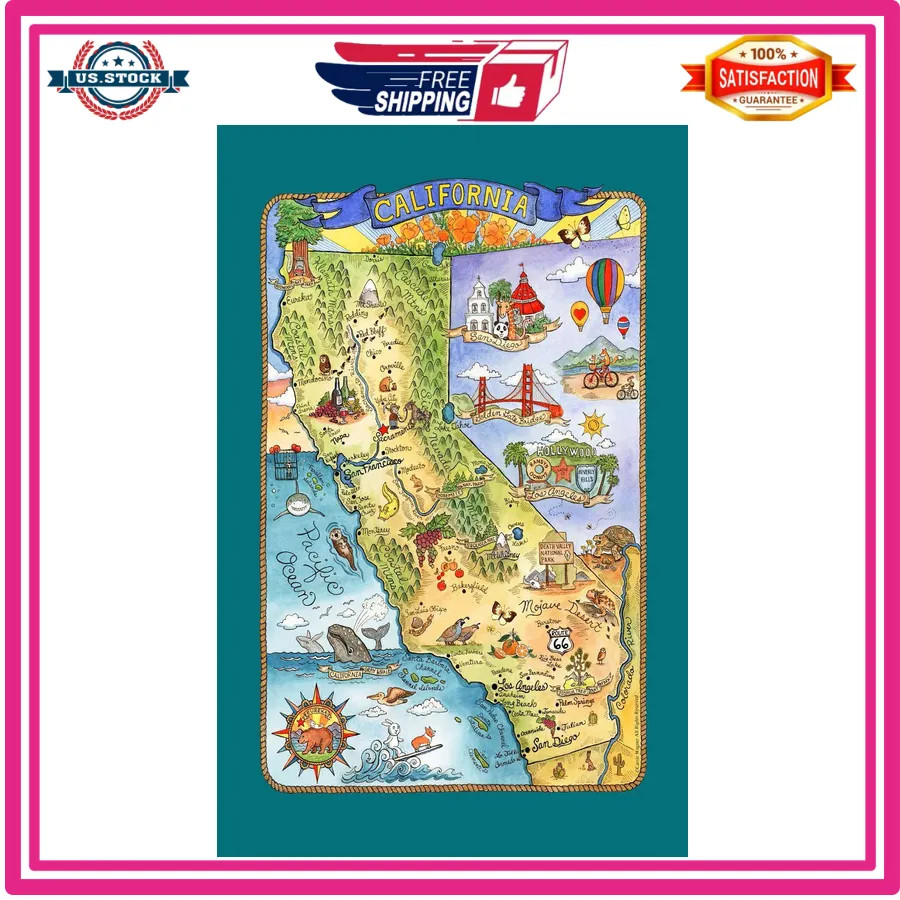 Kay Dee Designs Adventure Destinations California Tea Towel 18 x 28 1 Piece