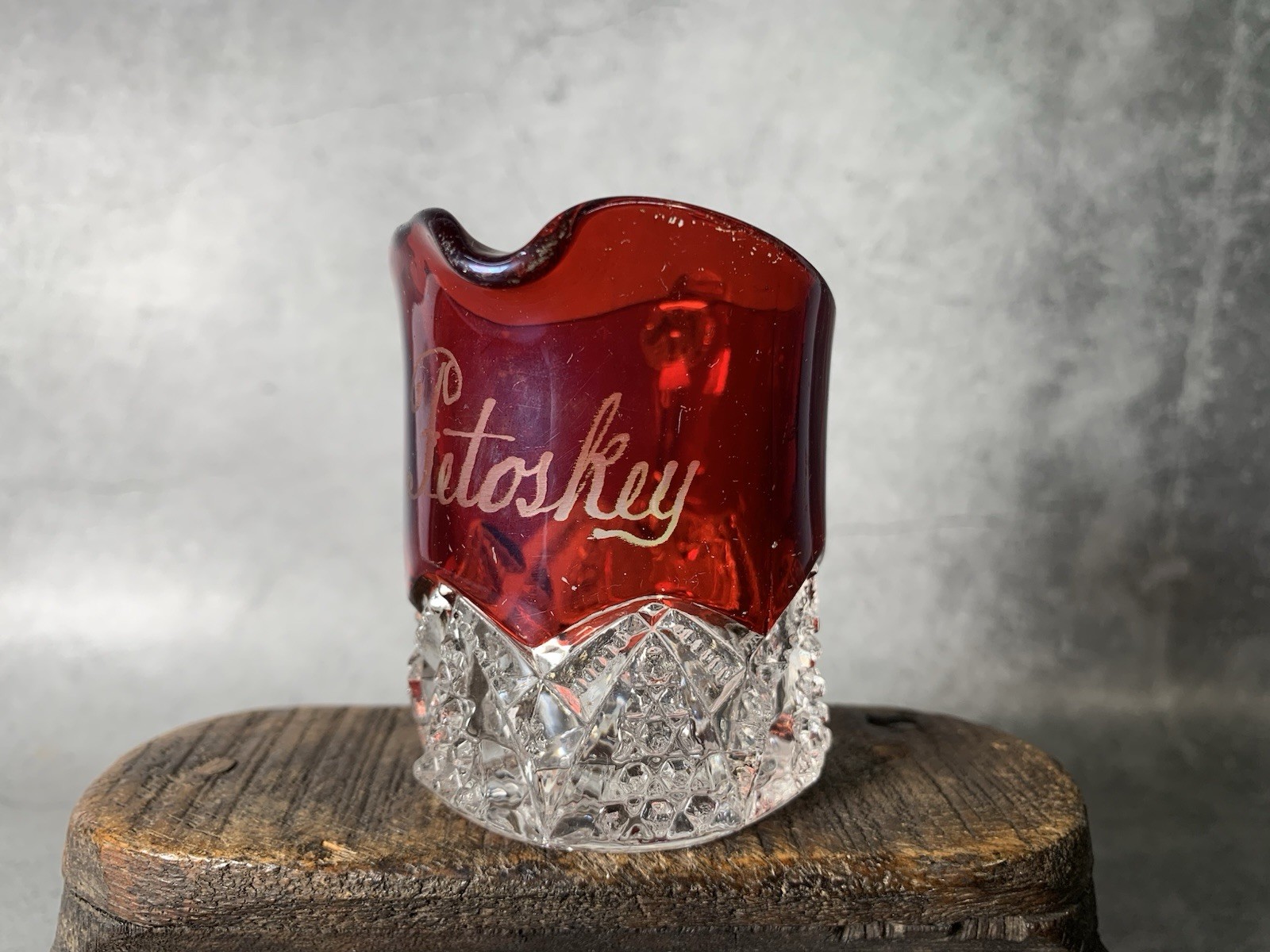 Petoskey, Michigan, MI - Antique Souvenir Pitcher, Ruby Flash