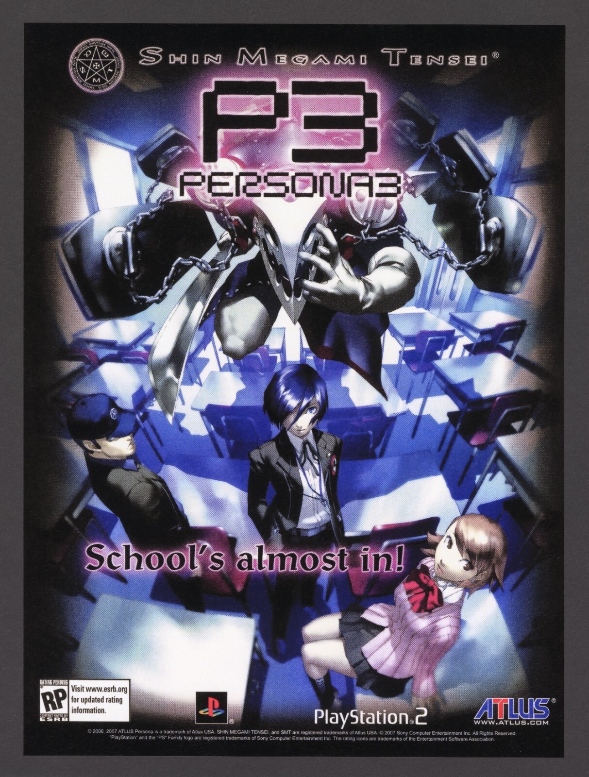 Shin Megami Tensei Persona 3 Playstation 2 PS2 PSP P3 Promo Ad Art Print Poster Shin Megami Tensei Persona 3 Playstation 2 PS2 PSP P3 Promo Ad Art Print Poster