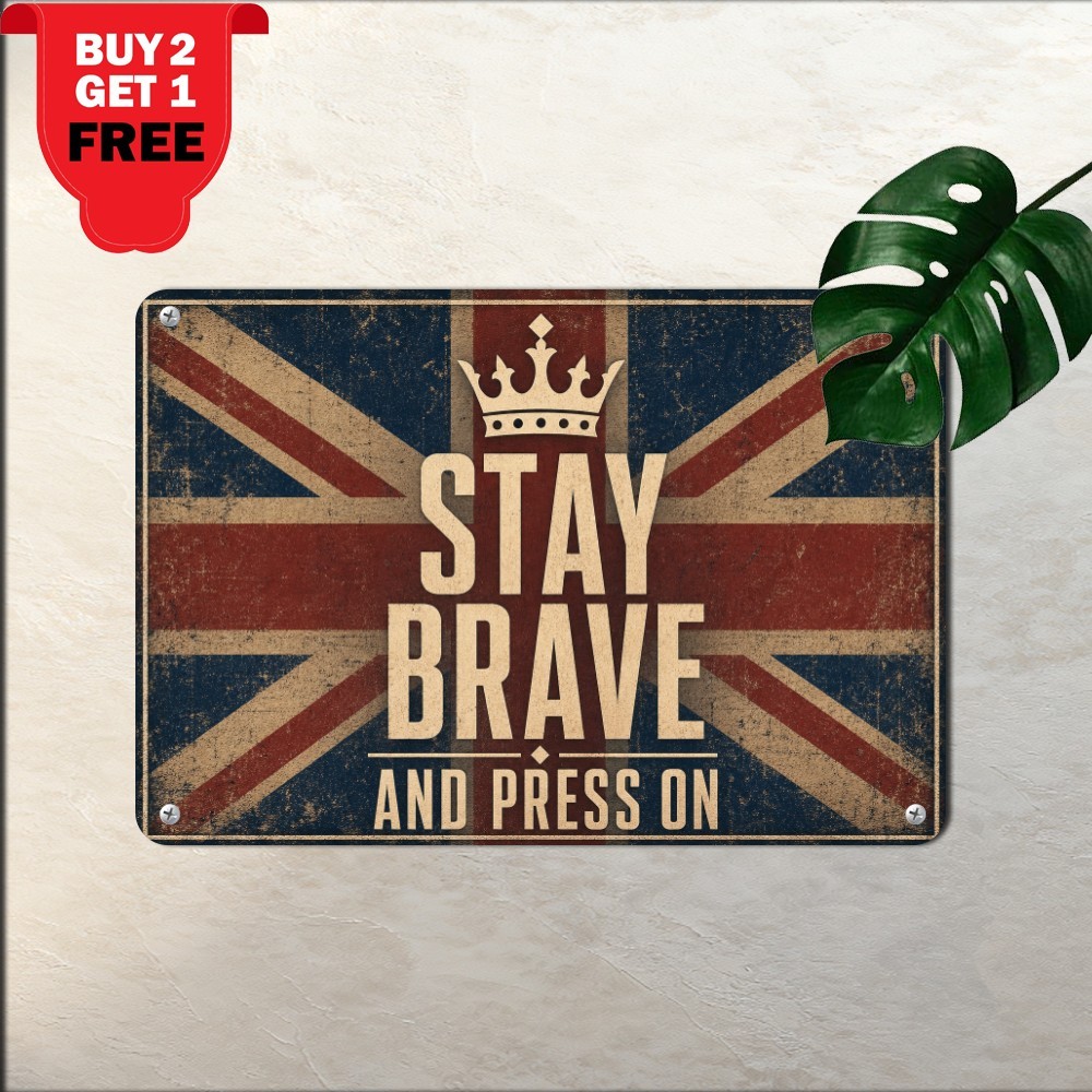 British Union Jack Keep Calm Poster 8x12 Retro London Royalty Metal Tin Decor