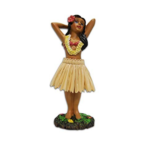 Kc Hawaii Hula Girl Posing Mini Dashboard Doll 4.4 Inches