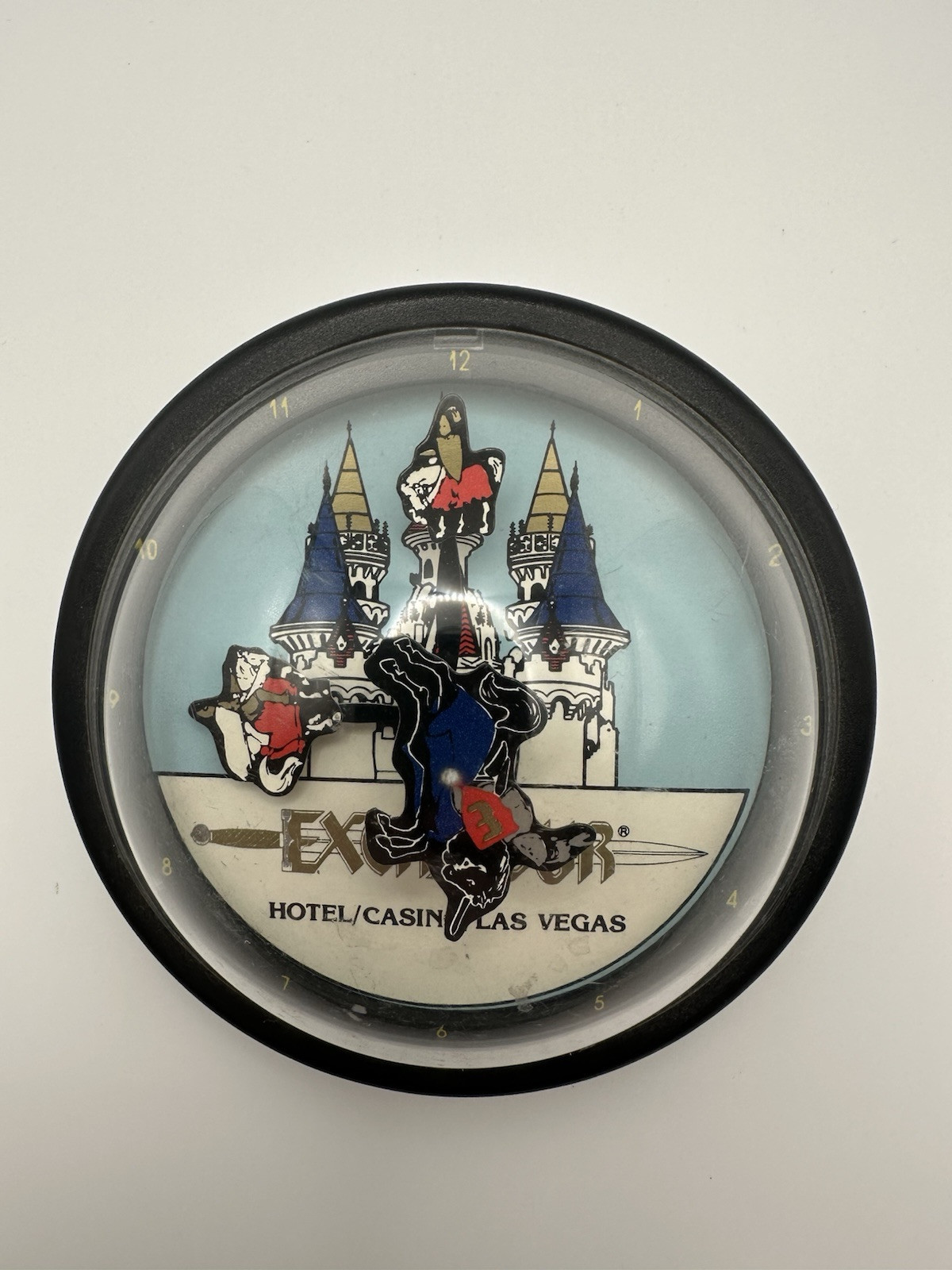VTG Excalibur Las Vegas Hotel & Casino Souvenir Desk Clock Tested Works