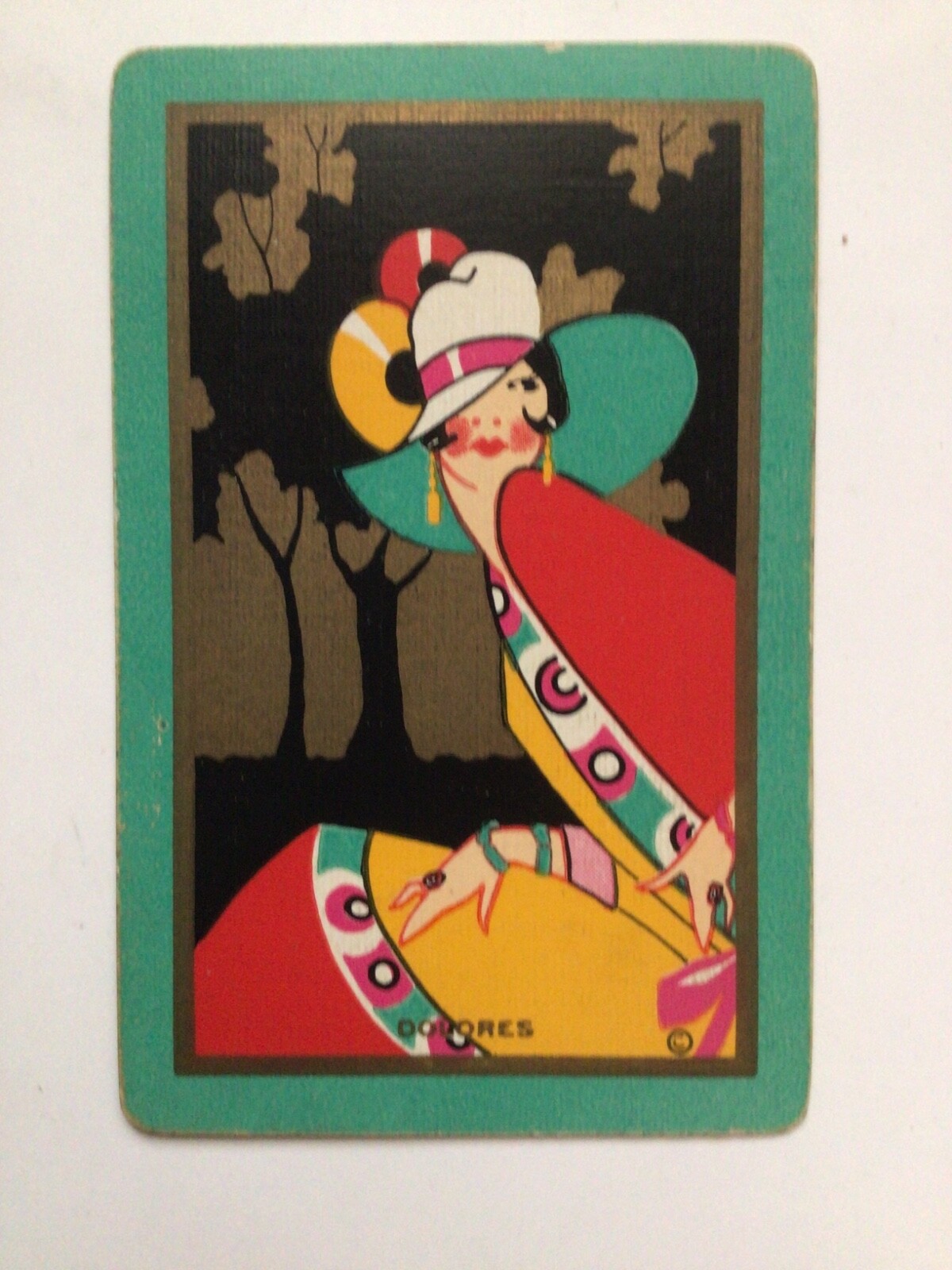 3 Antique Art Deco Narrow Named “DOLORES” Playing Cards Congress c.1920’s