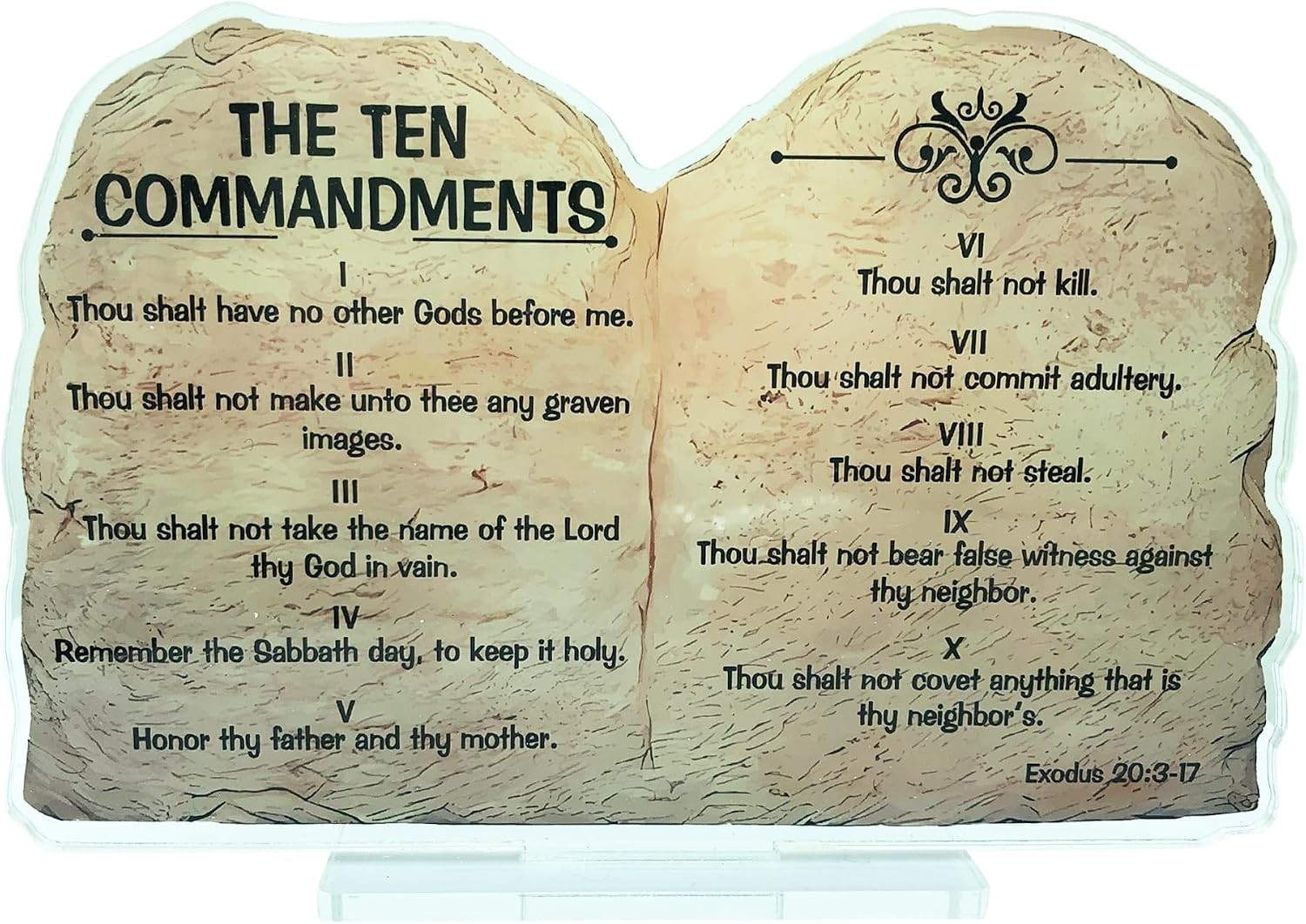 The Ten Commandments: A Foundation for Life (Tablet Acrylic Decorative Plaque)