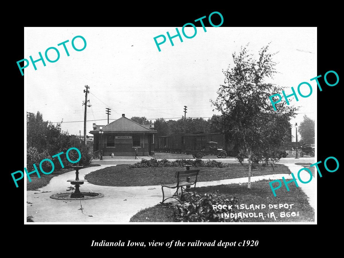 Indianola Iowa View Of The Railroad Depot c1920 Old Large Historic Photo