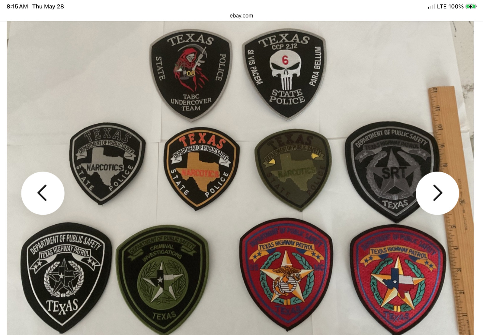 Texas State Police Department Of P.S. Collectable Units 10 Patches New Full Size