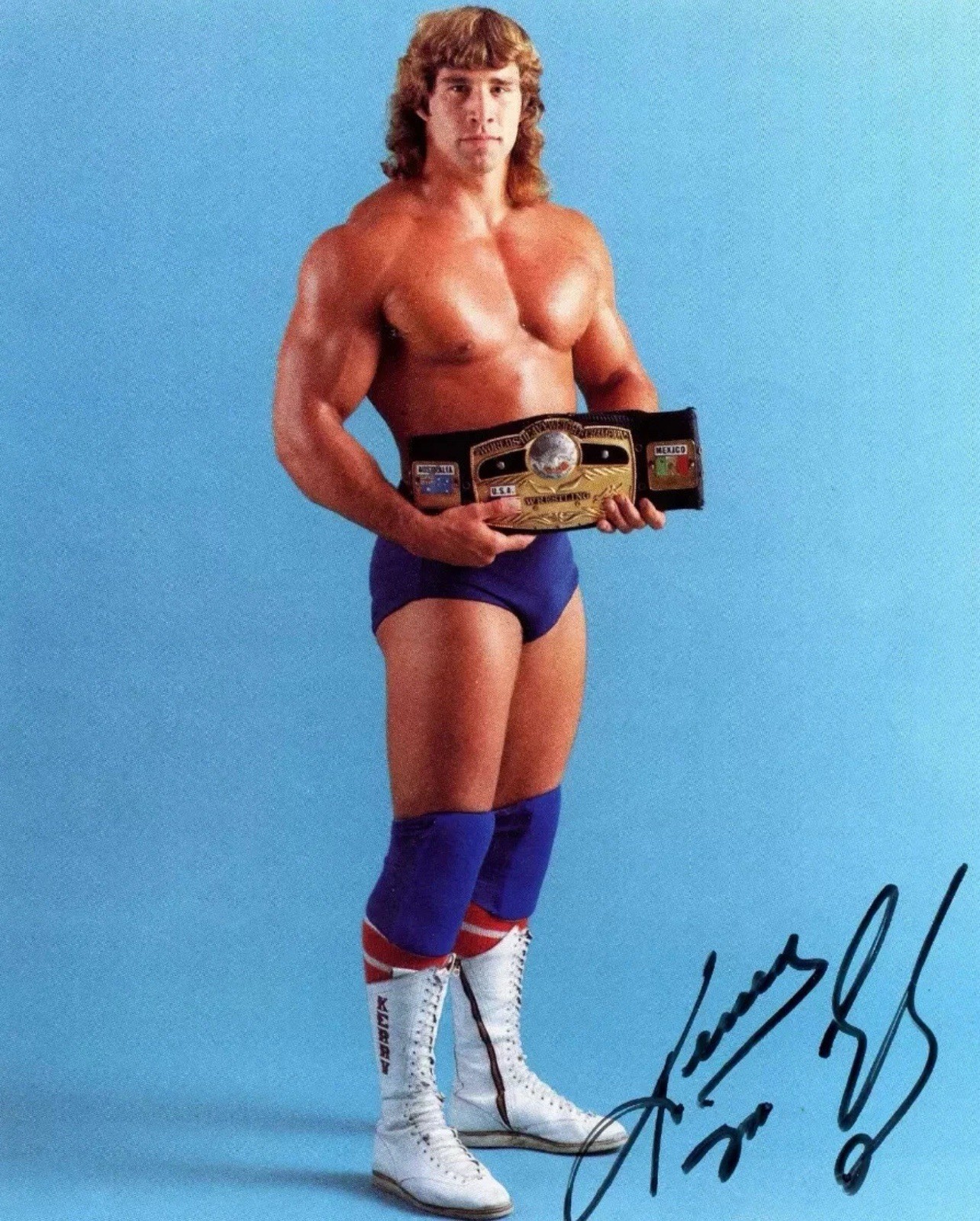 Kerry Von Erich Wrestling Championshi 8x10 PRINTED SIGNATURE / AUTOGRAPH REPRINT