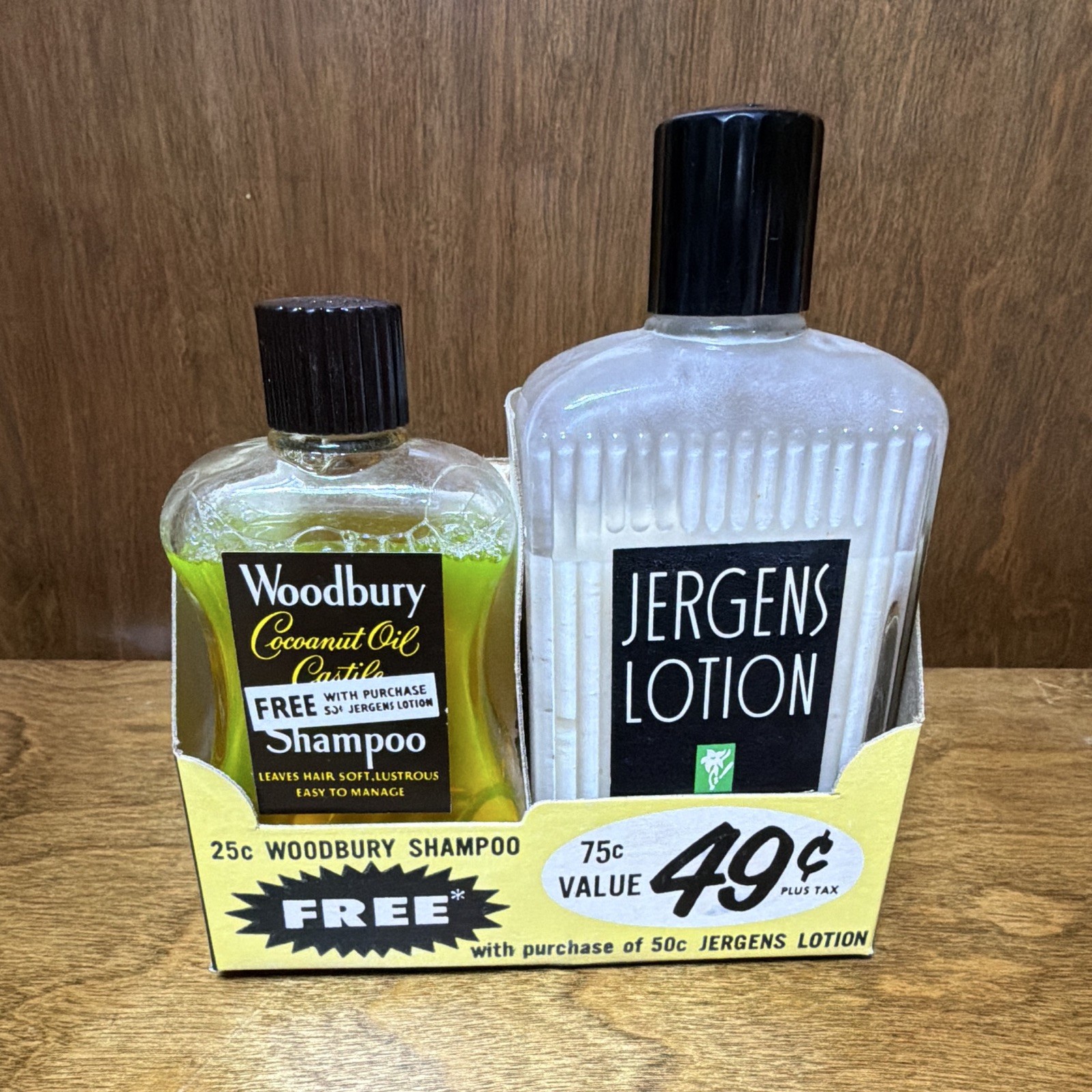 New Unopened 1953 Vintage Woodbury shampoo & Jergens Lotion
