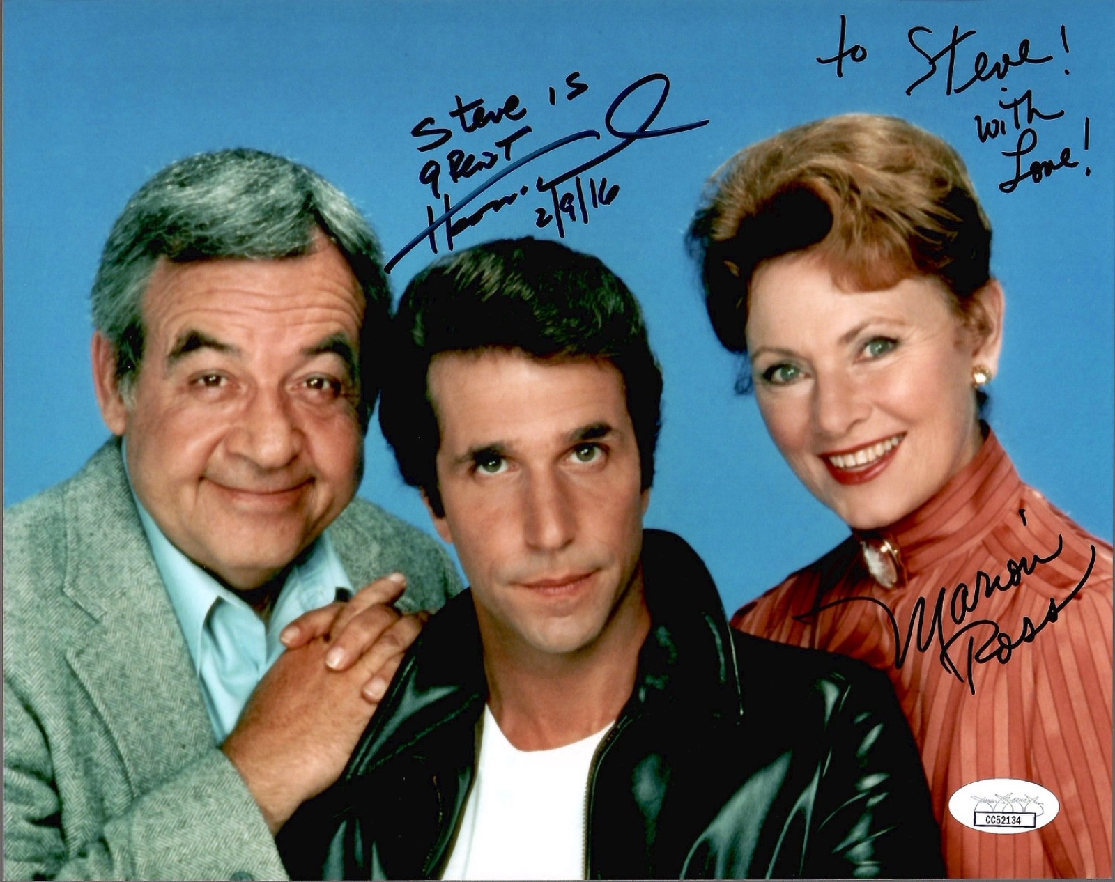 MARION ROSS+WINKLER HAND SIGNED 8x10 COLOR PHOTO HAPPY DAYS TO STEVE JSA MARION ROSS+WINKLER HAND SIGNED 8x10 COLOR PHOTO HAPPY DAYS TO STEVE JSA