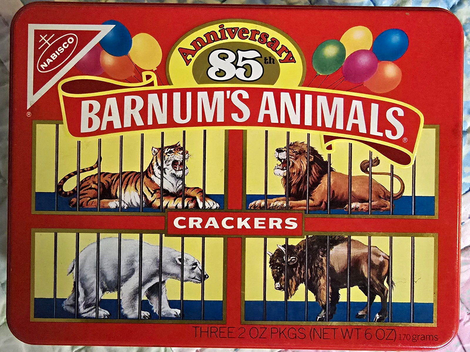 Vintage 1987 Barnum’s Animals 85th Anniversary Limited Edition Nabisco Tin