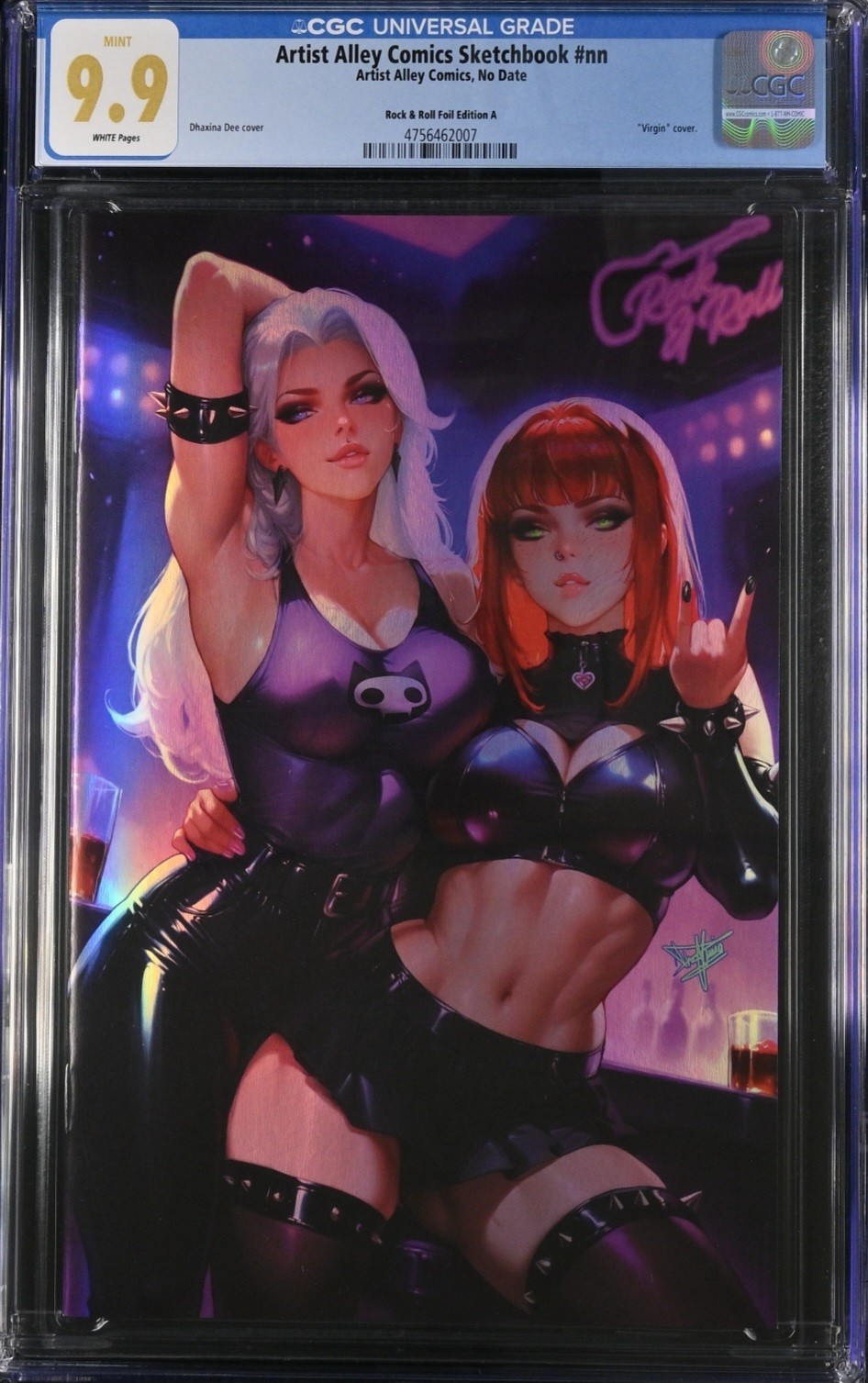 🔥CGC 9.9🔥 Artist Alley Sketchbook: Rock & Roll Foil - 2026 - Dhaxina Dee