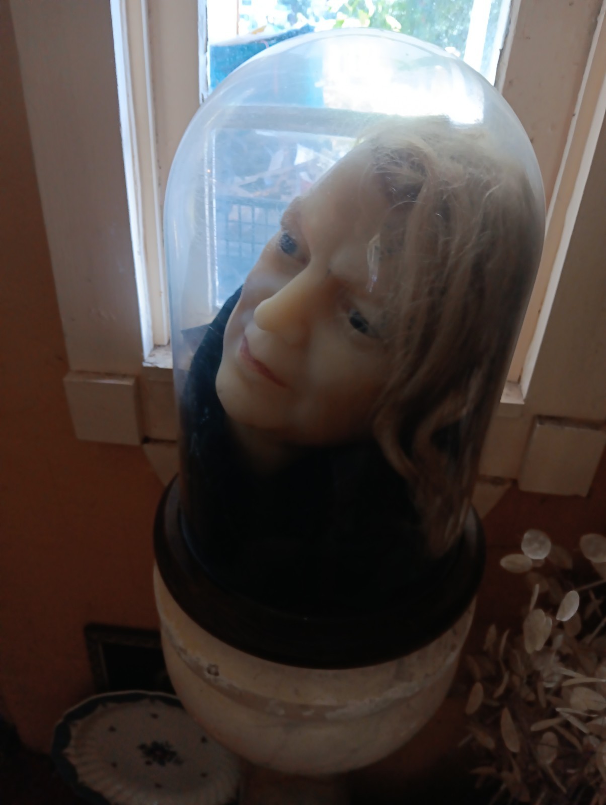 Large Antique Wax Figure Head