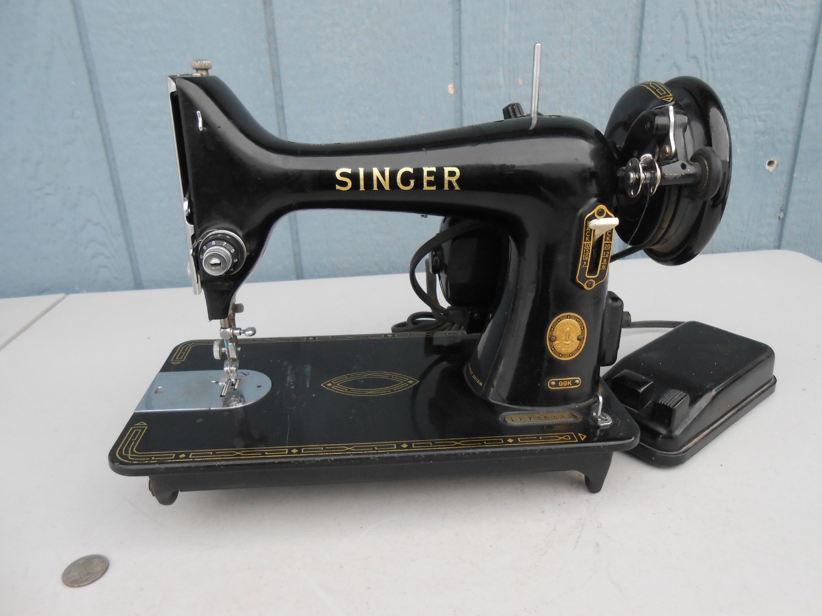 Vintage Singer 99K Stand Alone Sewing Machine Tested Working