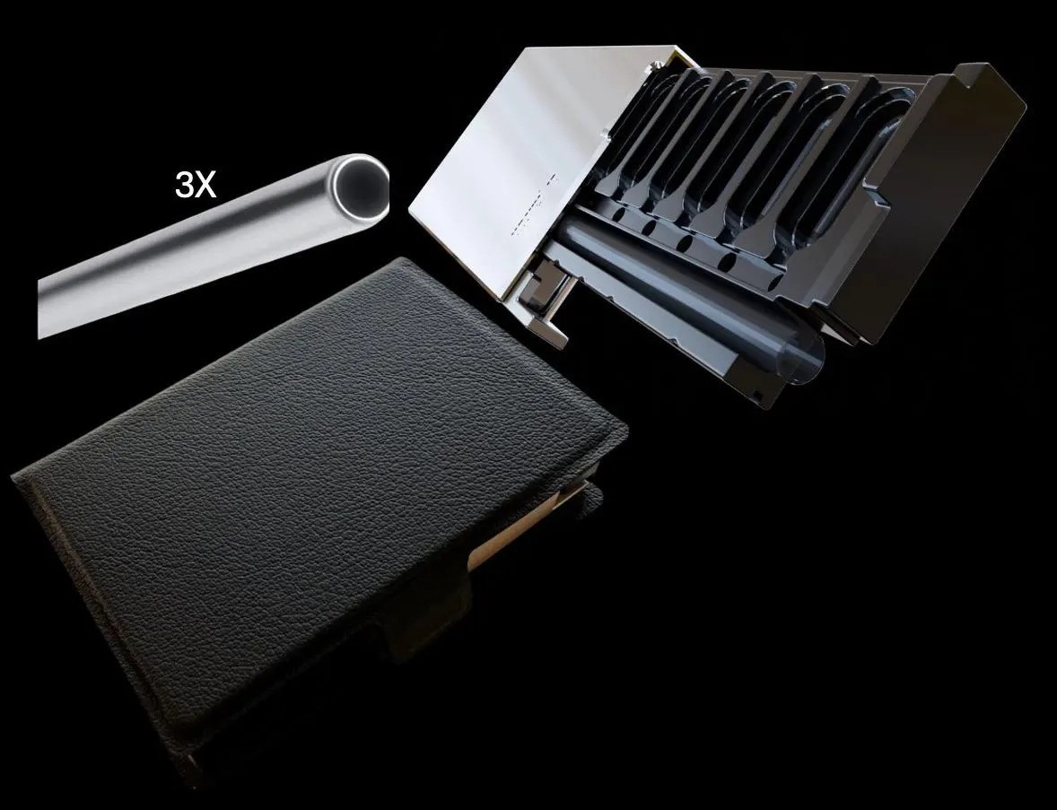 Full snuff kit - one Silver Wallet+3xStainless Steel straws + one pouch