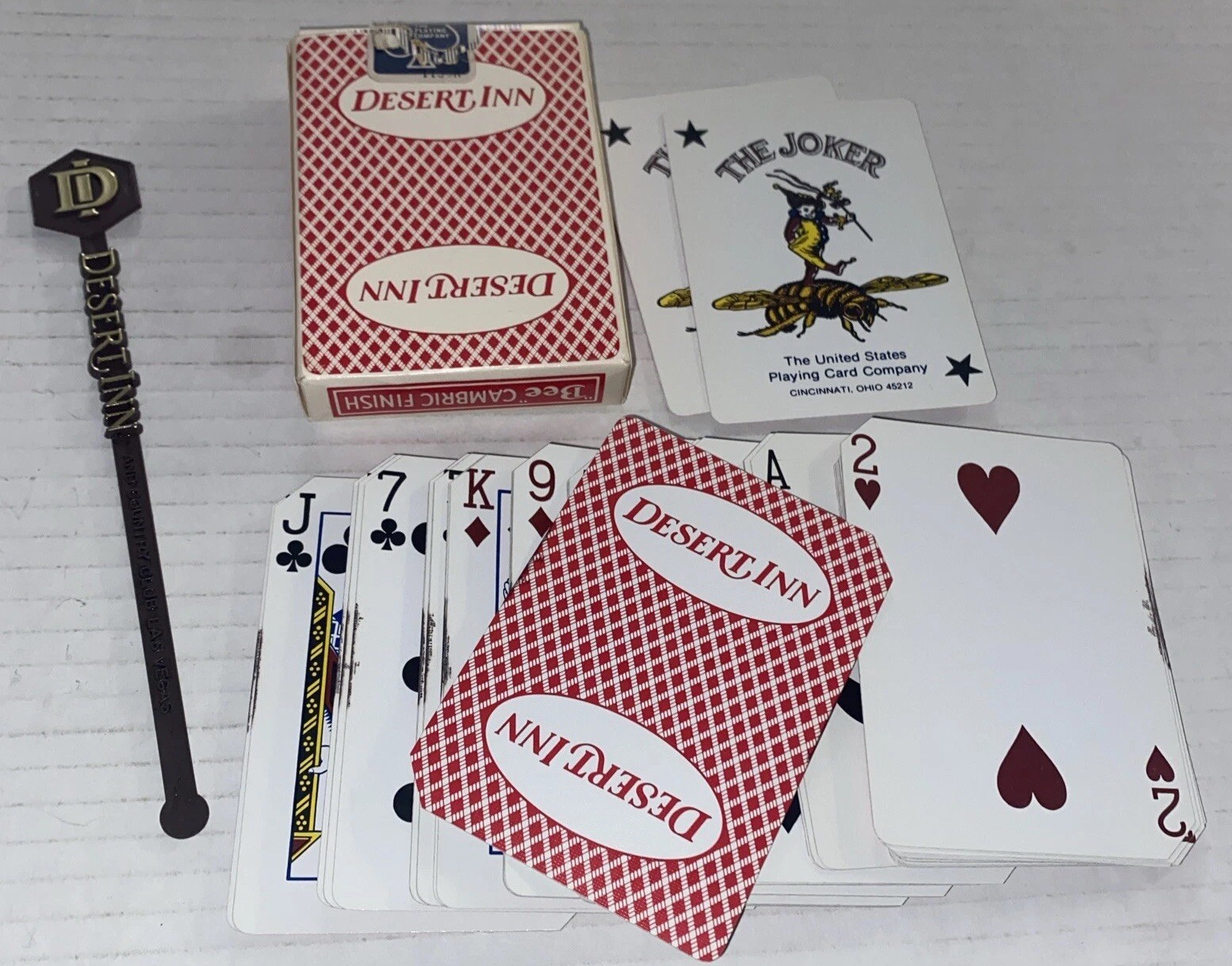 VTG 2 Desert Inn Hotel Casino Souvenirs Deck Playing Cards Swizzle Stick Vegas