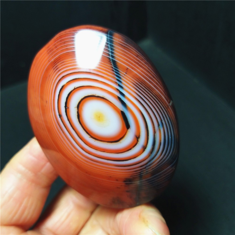TOP 85.3G Natural Polished Silk Banded Lace Agate Stone Madagascar B1532