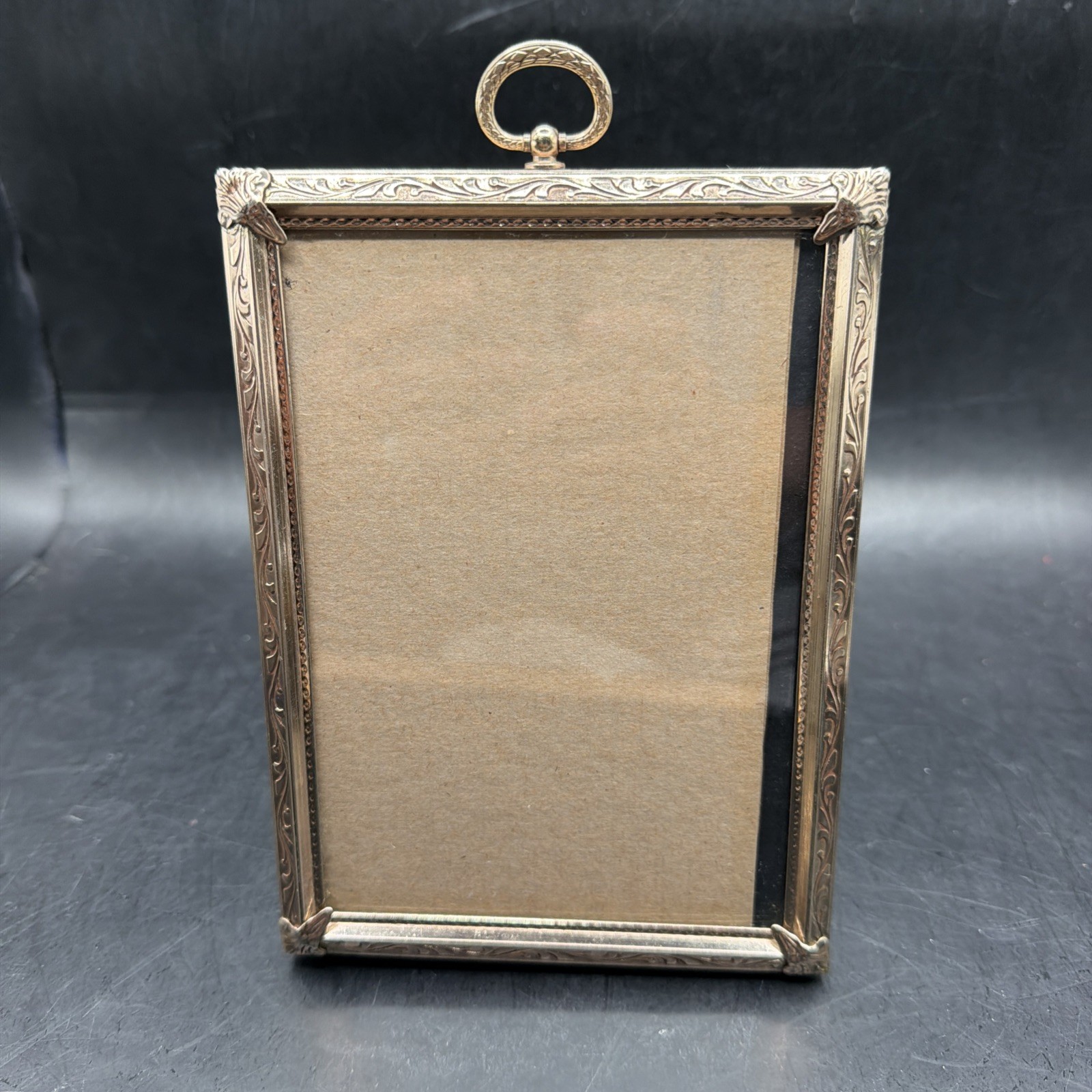 Vintage Ornate Gold Metal Picture Photo Frame 5x7 Stand & Hanging Display