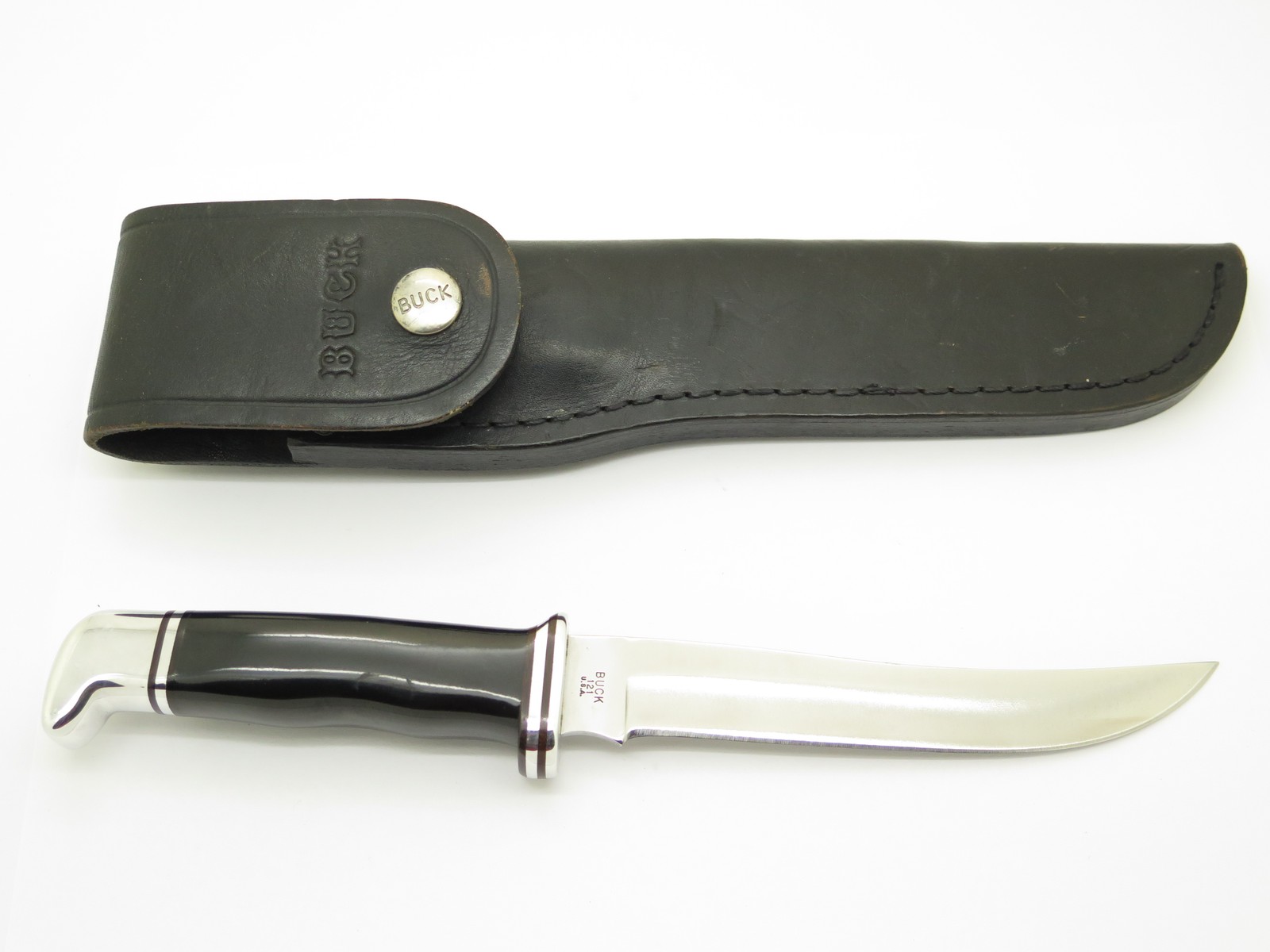 Vintage 1972-86 Buck 121 Fisherman USA 3 Liner Fixed Fillet Hunting Knife