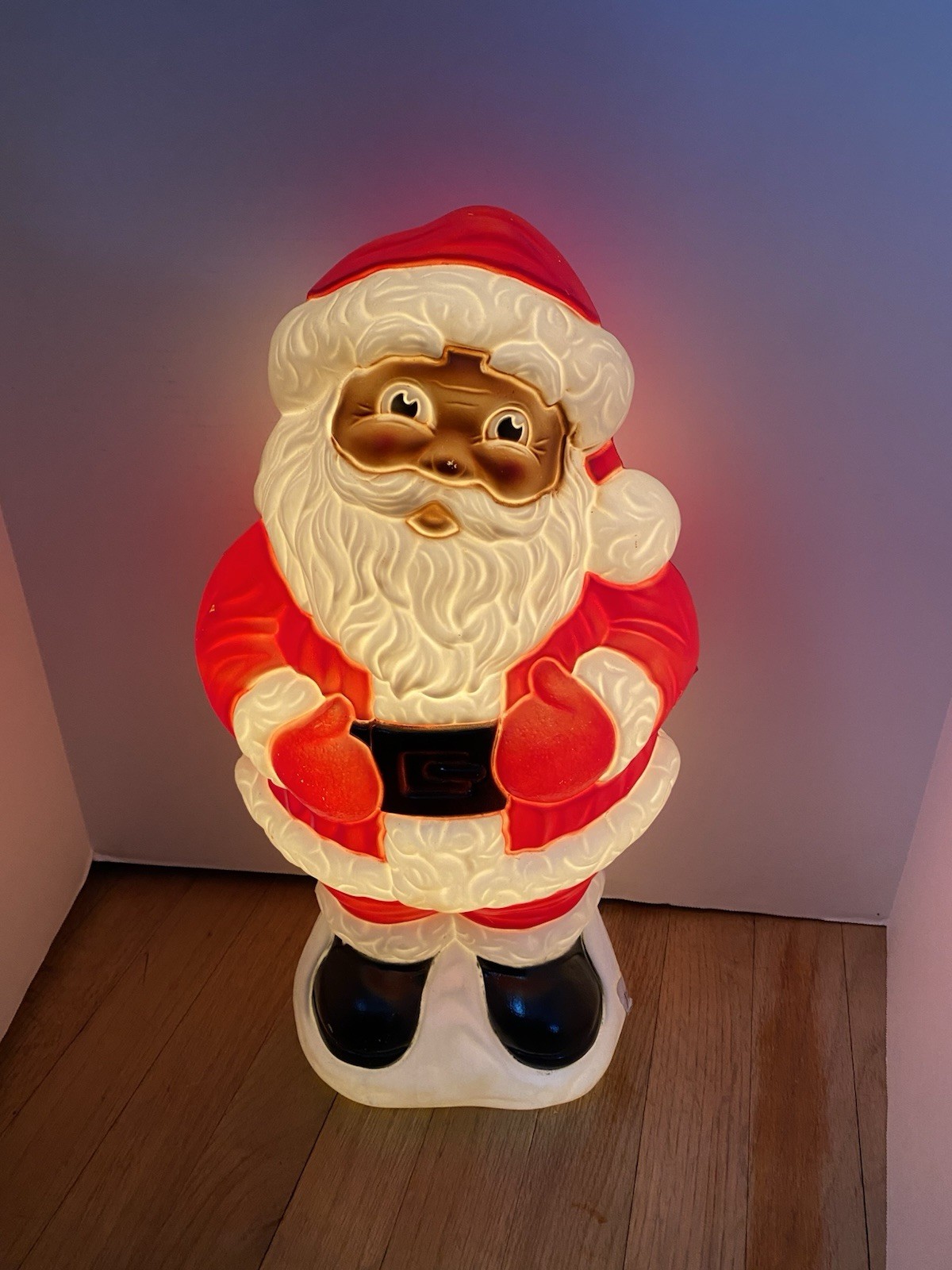 Rare 1999 Grand Venture African American Santa Blow Mold 18” Christmas