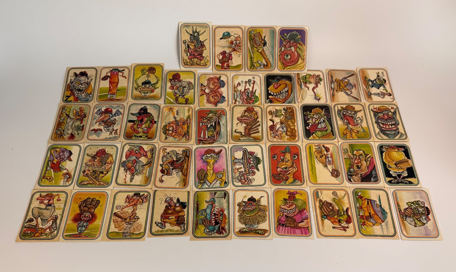 1973 DonRuss BASEBALL SUPER FREAKS 1st Series Stickers Full Set of 44 + 16 Cards