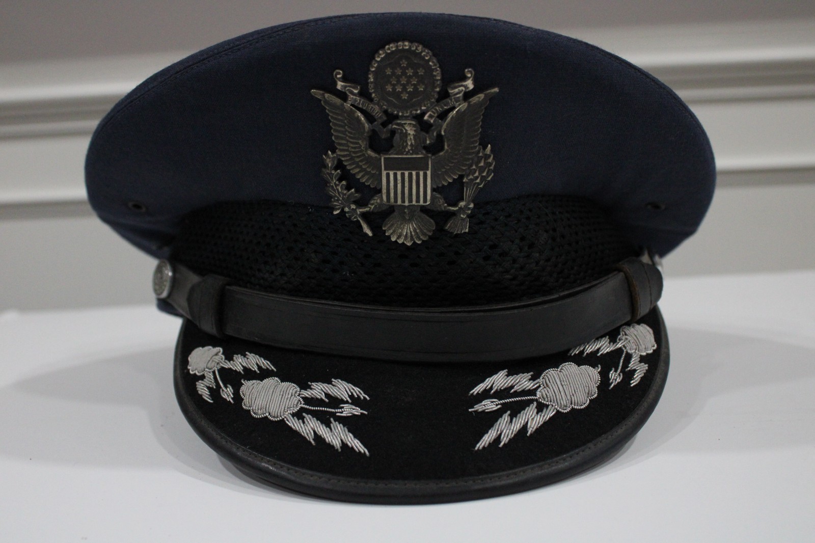 Vintage USAF Dress Blue Cap Vans Brother Sidney G Marshall LTC SOCPAC Hat 7 1/4