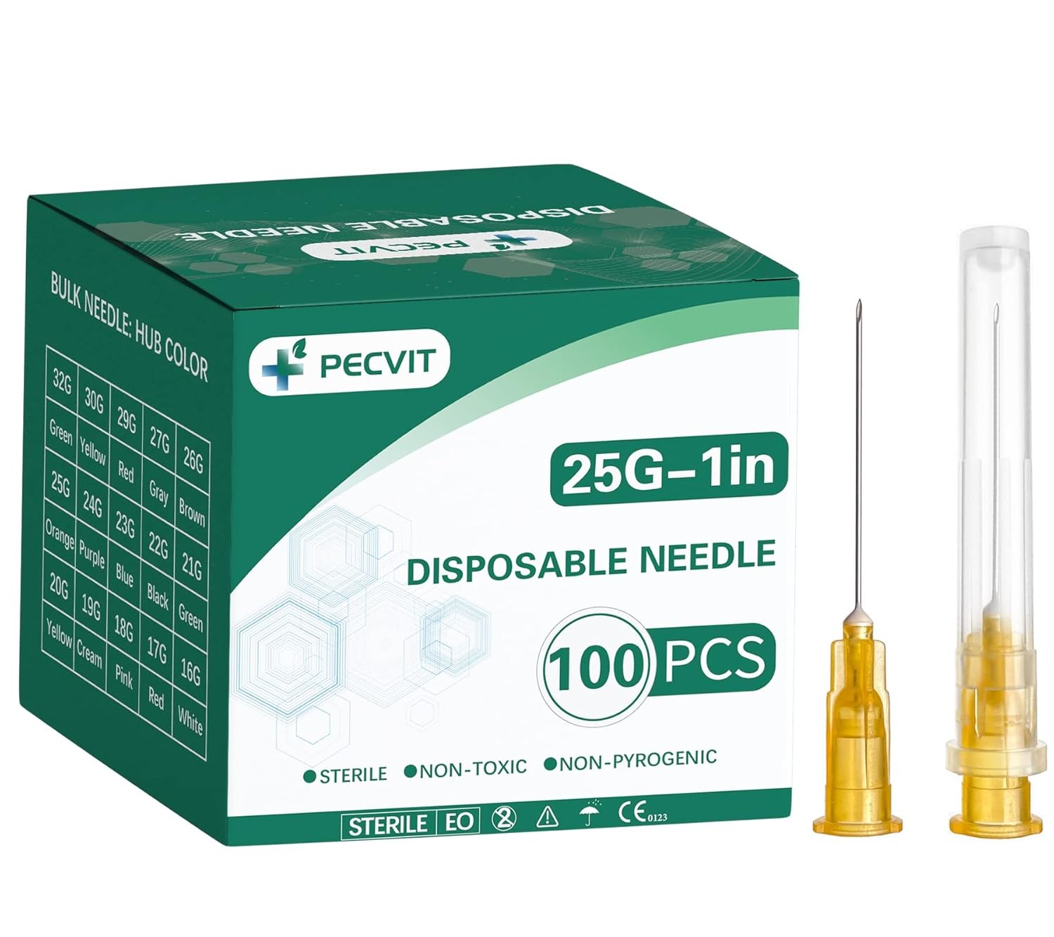 100Pack 25Ga 1 inch Needles(25mm) Luer Lock Lab Dispensing 25G 1 100Pack 25Ga 1 inch Needles(25mm) Luer Lock Lab Dispensing 25G 1