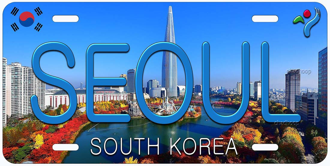  Seoul South Korea Aluminum Novelty Car License Plate