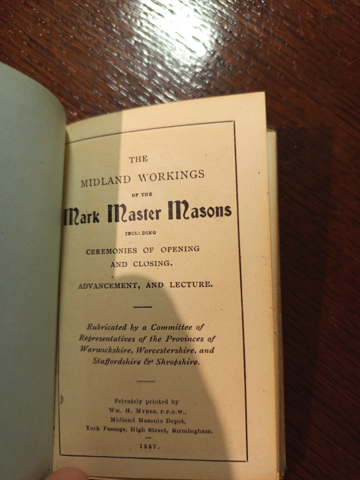 1927 The Midland Workings Mark Master Masons Freemasonry masonic/564 1927 The Midland Workings Mark Master Masons Freemasonry masonic/564