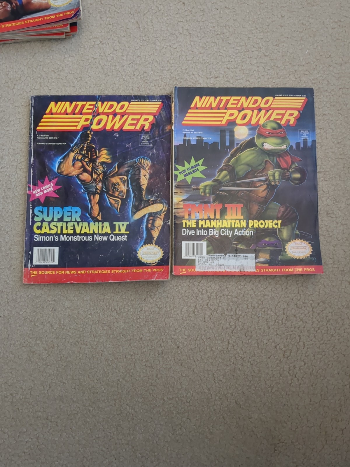 2 Nintendo Power Magazine Vol 32 no poster Vol 33 w poster Ships Fast