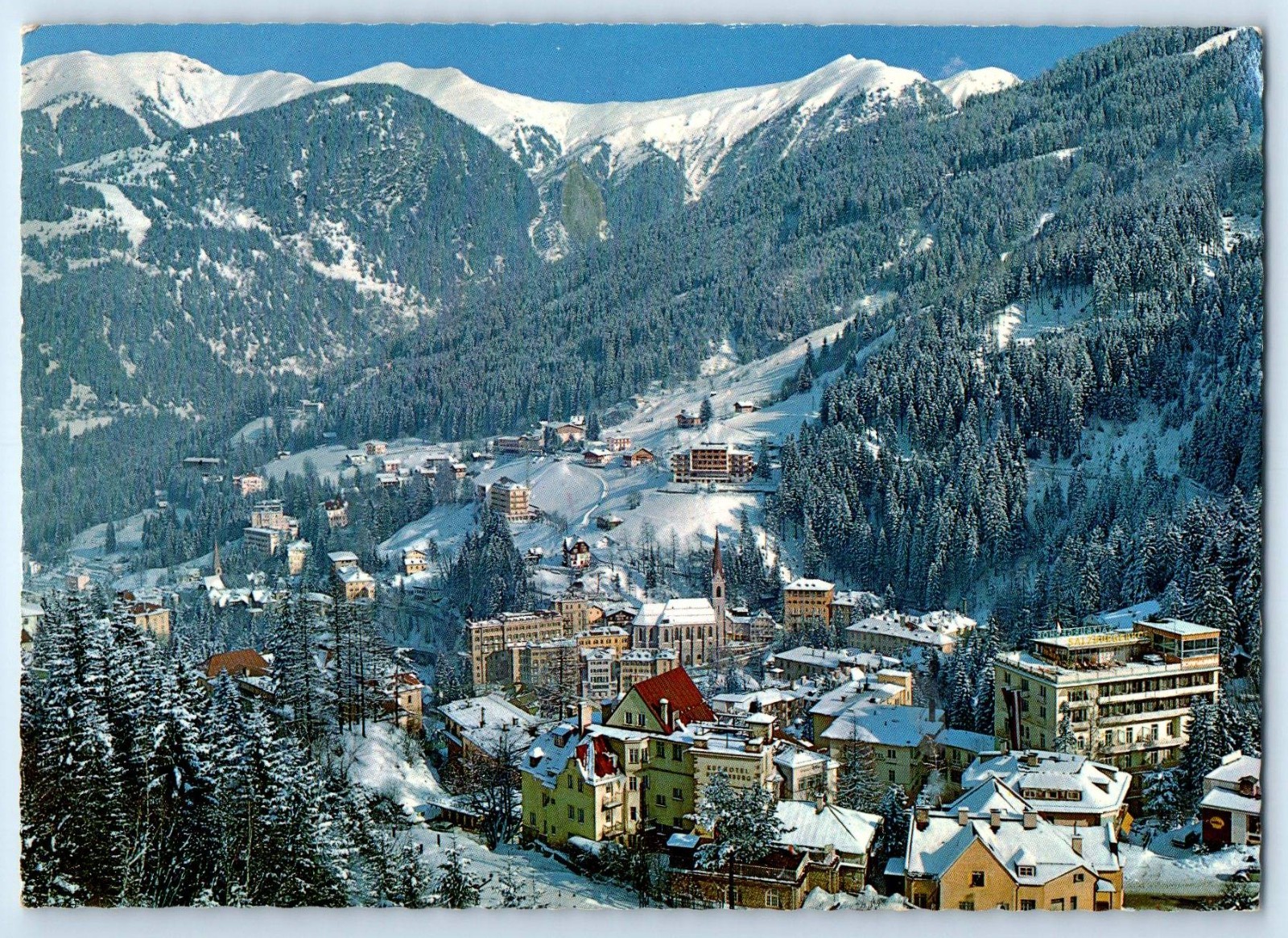 Salzburg Austria Postcard Bad Gastein Winter Sports Resort Spa Town c1950\'s