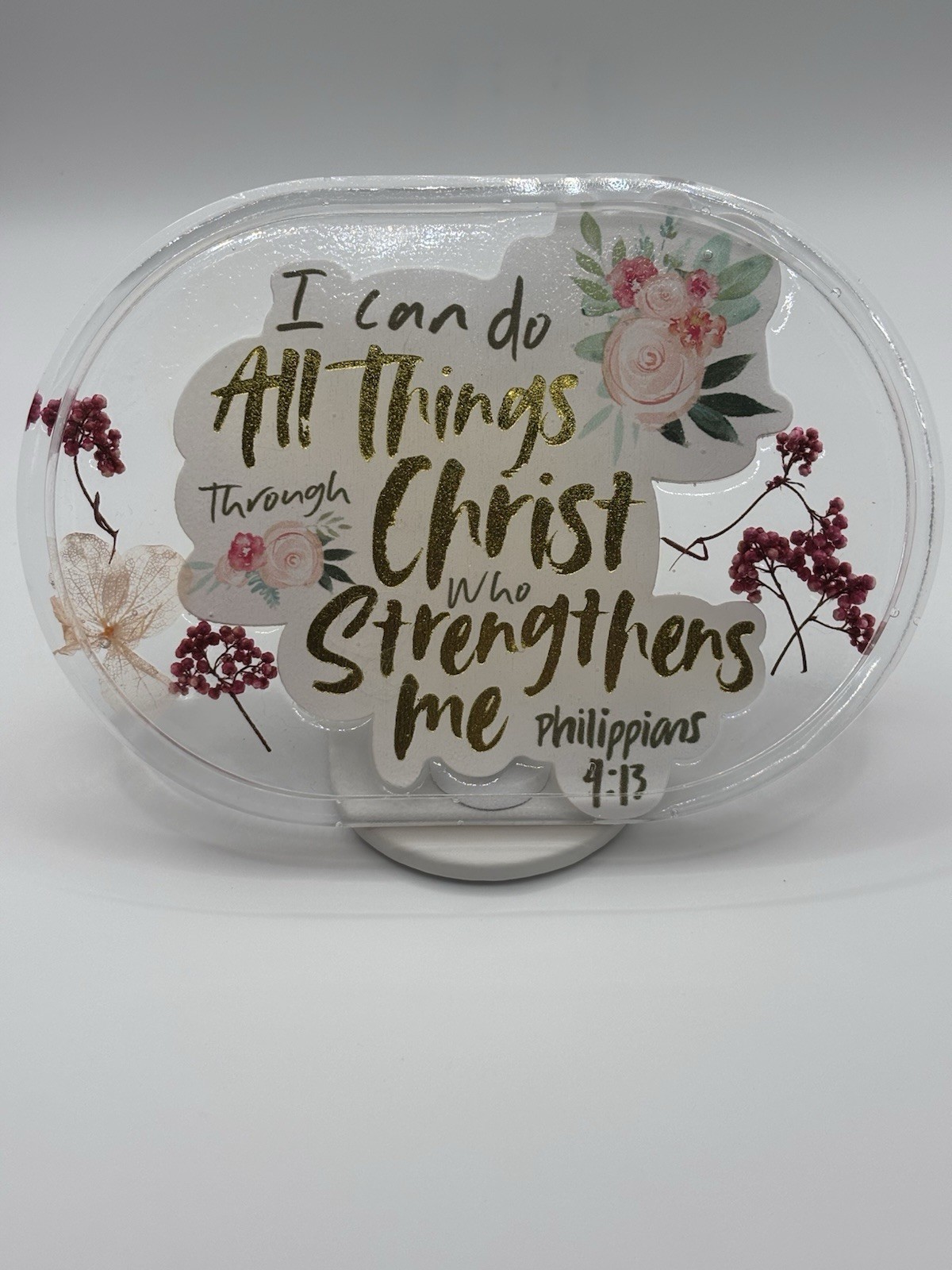 Small Resin Tray With Scripture Verse And Wild Flowers 