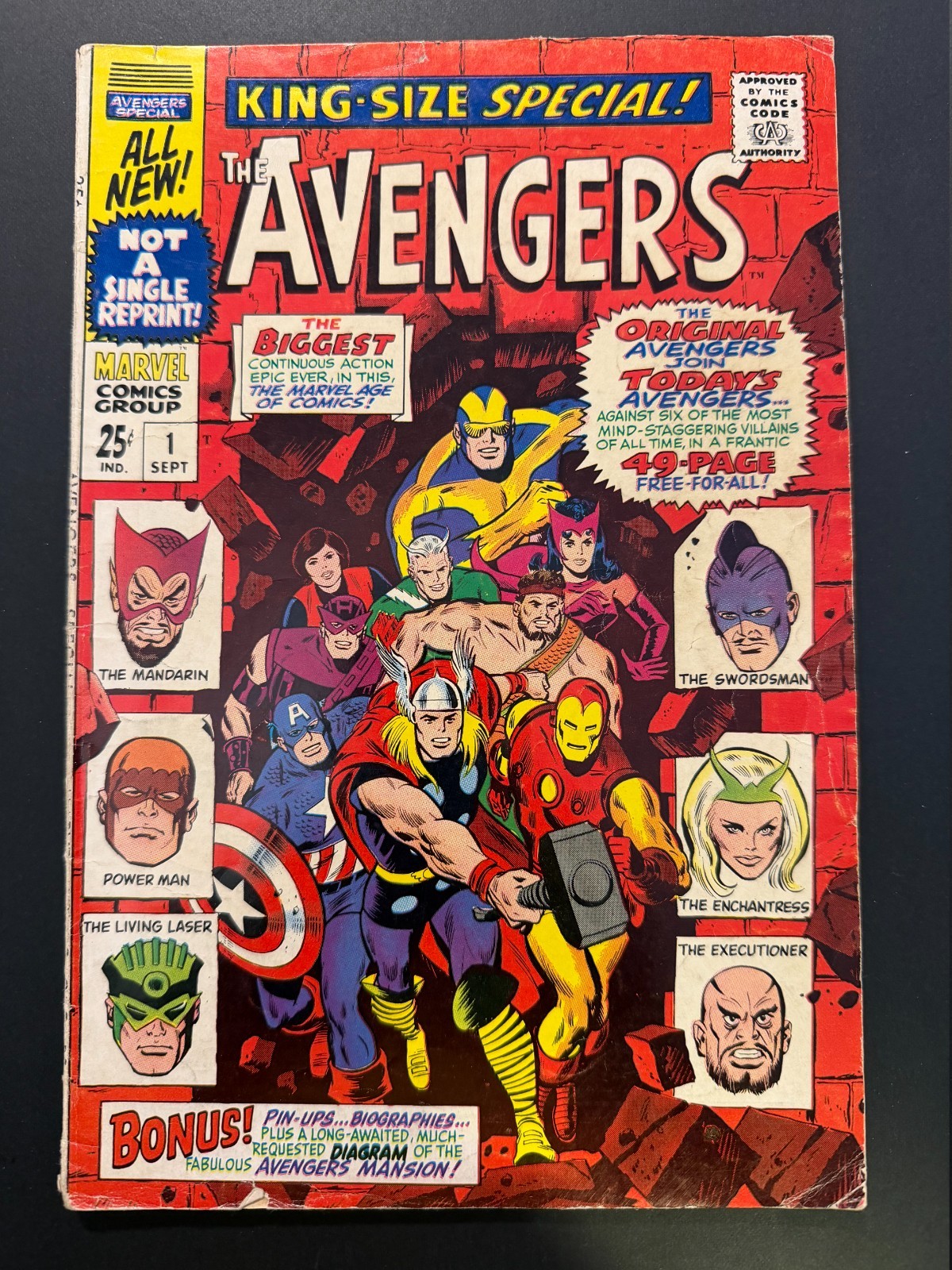 Avengers Annual #1 1967 Key 1st Team-Up Original & New Avengers | Comic 5.0 Avengers Annual #1 1967 Key 1st Team-Up Original & New Avengers | Comic 5.0