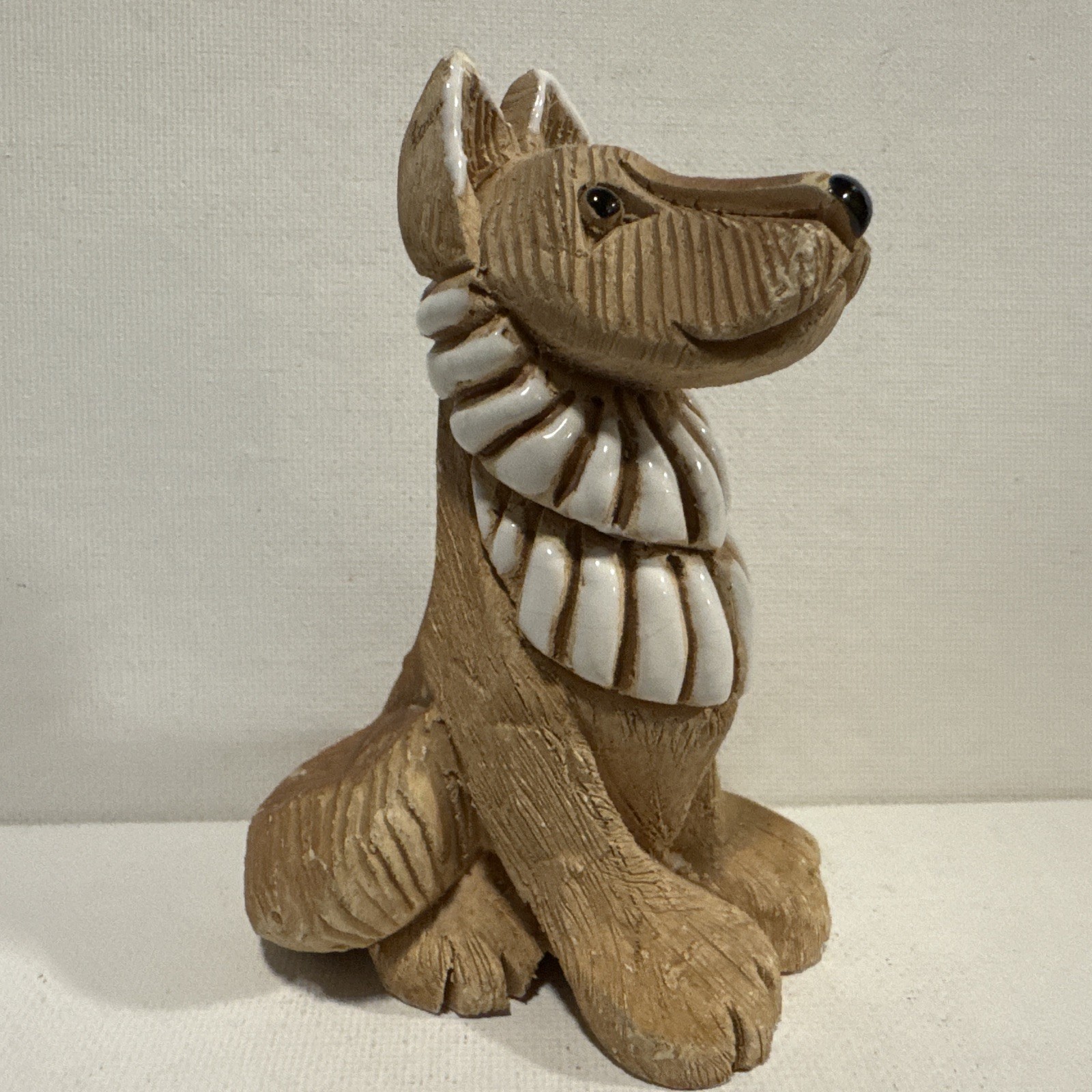 Artesania Rinconada Dingo DOG Clay Figurine 4 In Excellent SIGNED