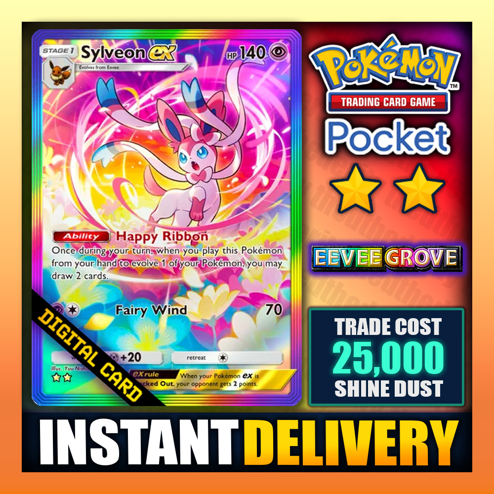 Sylveon Ex - Pokemon TCG Pocket - Rainbow Art Card - Fast Trade - English ✅