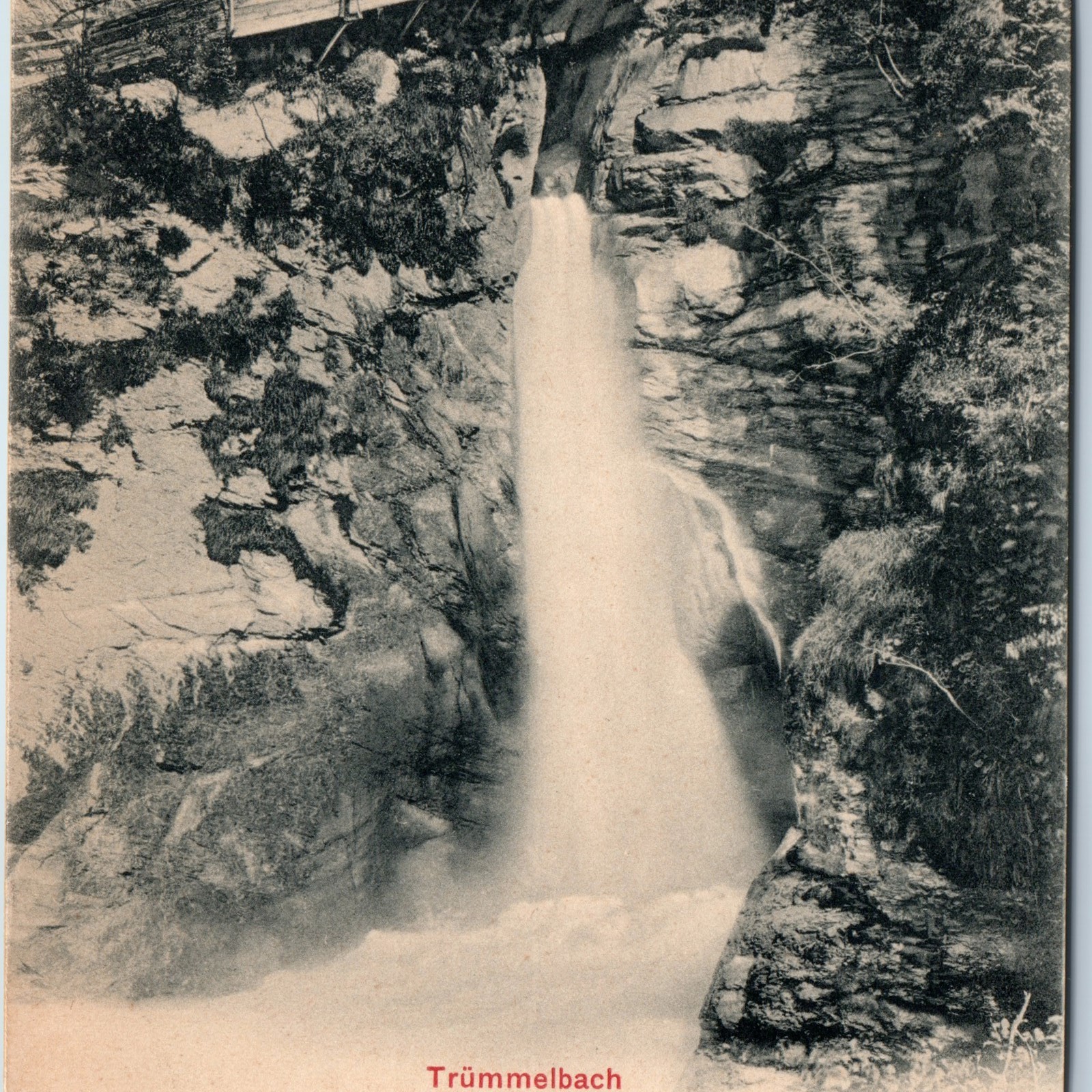 c1900s Trummelbach Falls Postcard Lauterbrunnen Switzerland Bridge Photoglob c1900s Trummelbach Falls Postcard Lauterbrunnen Switzerland Bridge Photoglob