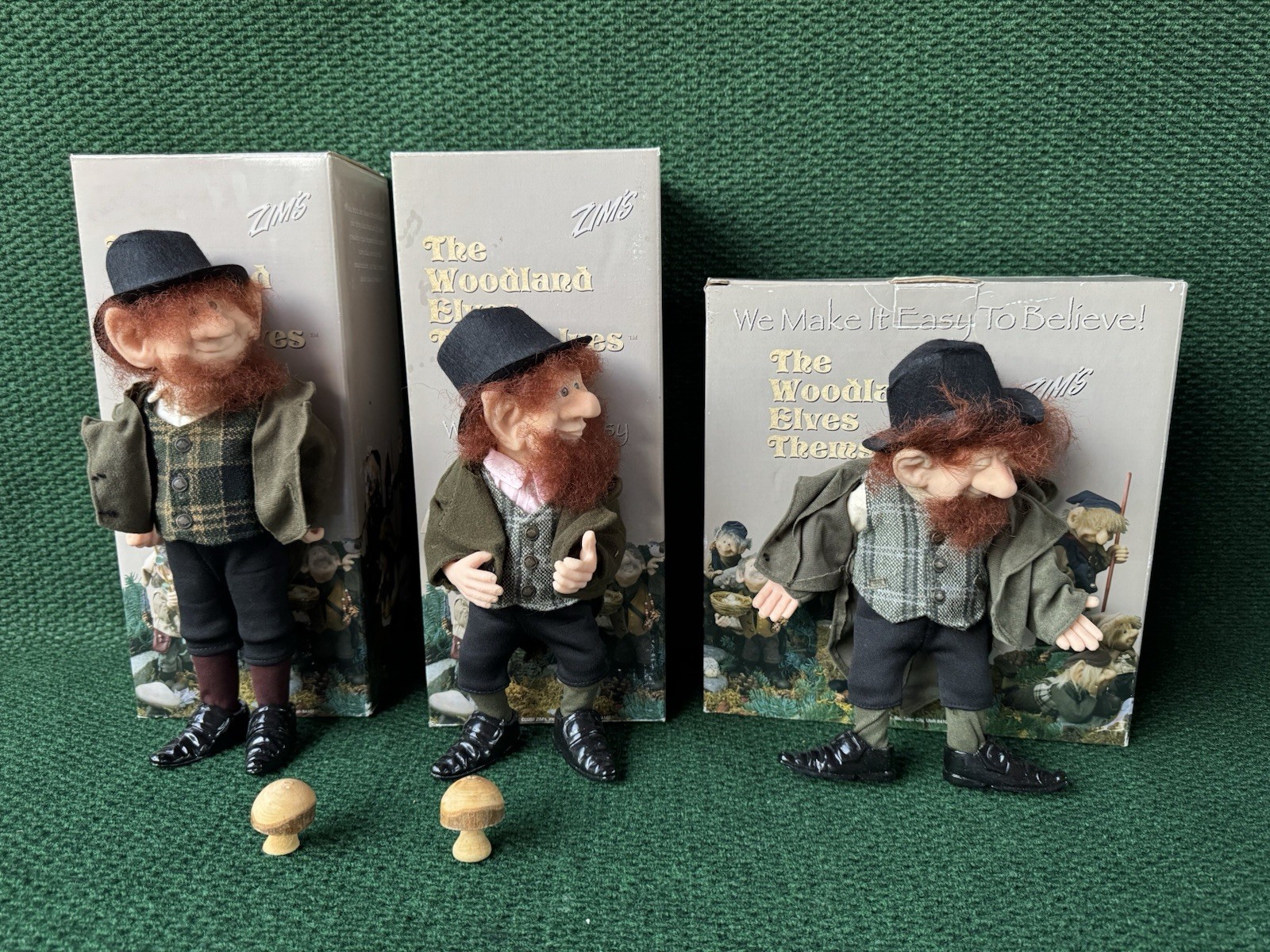 3 Zims The Woodland Elves Themselves Collectible Doyle Darby Quincy Vintage RARE