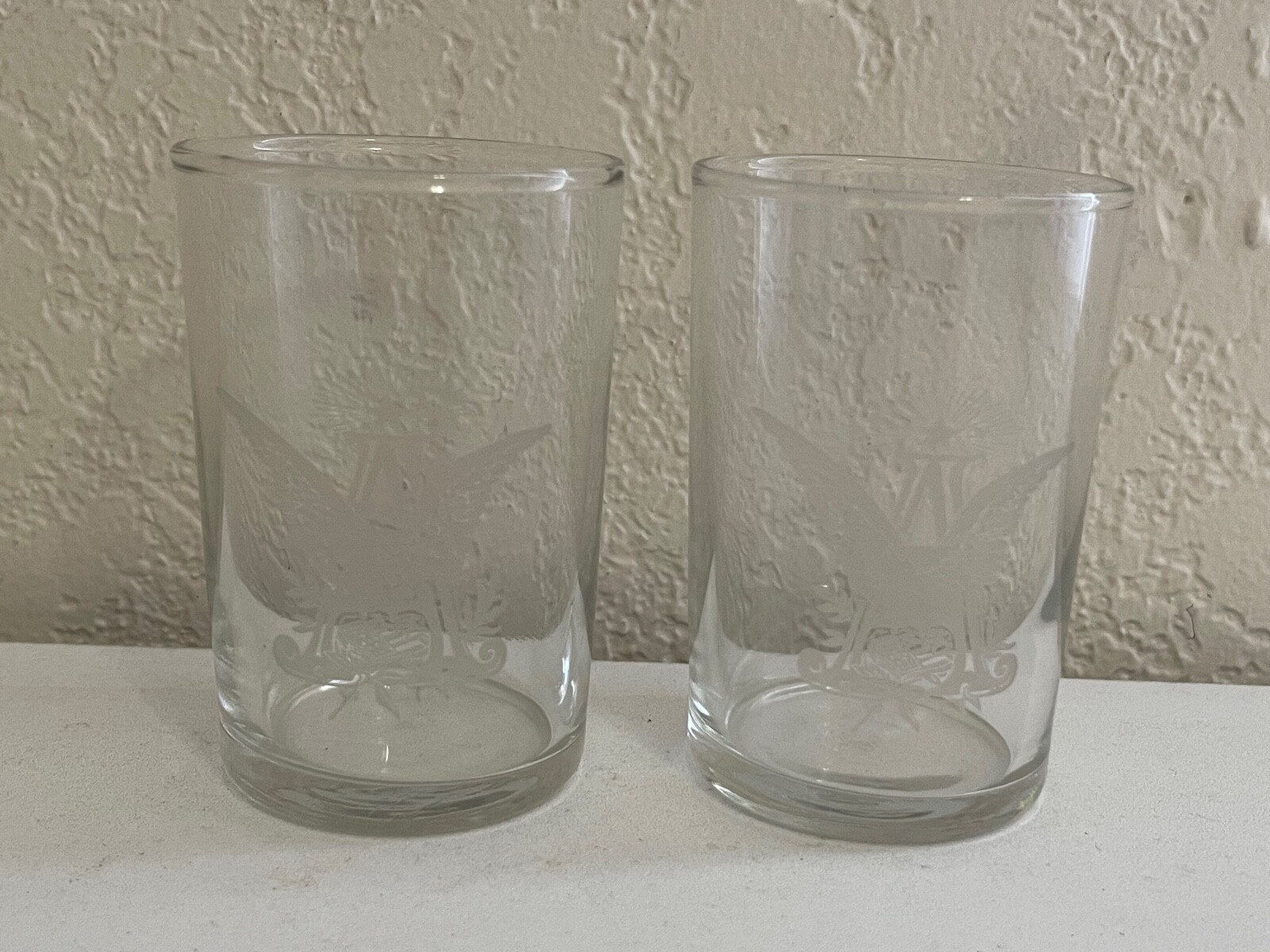 Vintage Libbey Glass Pair of Etched Anheuser Busch Beer Logo