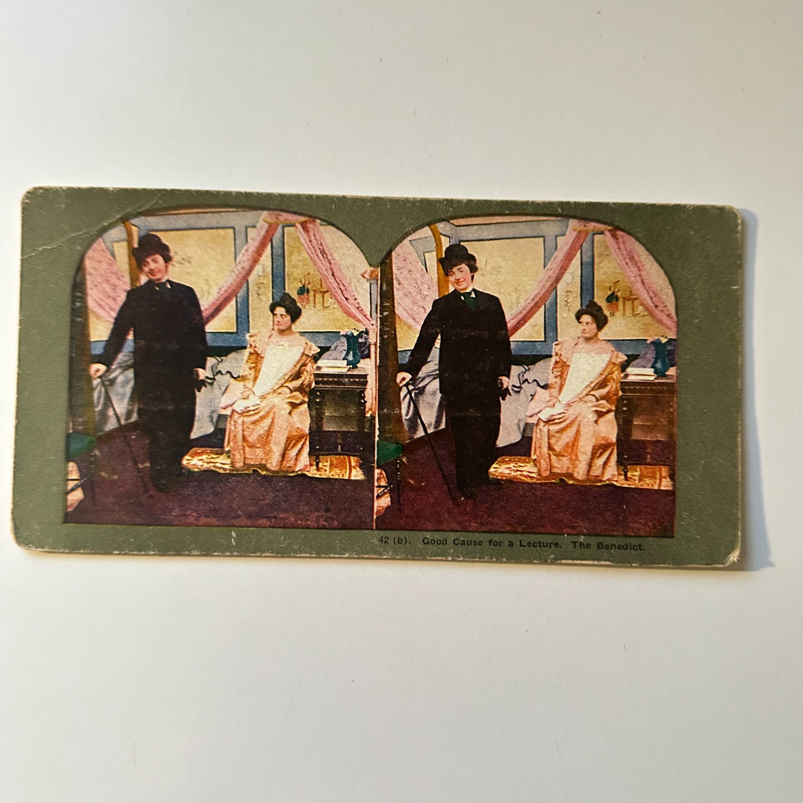 Good Cause For A Lecture The Benedict Part Series Antique Stereoview Card 5H6-3