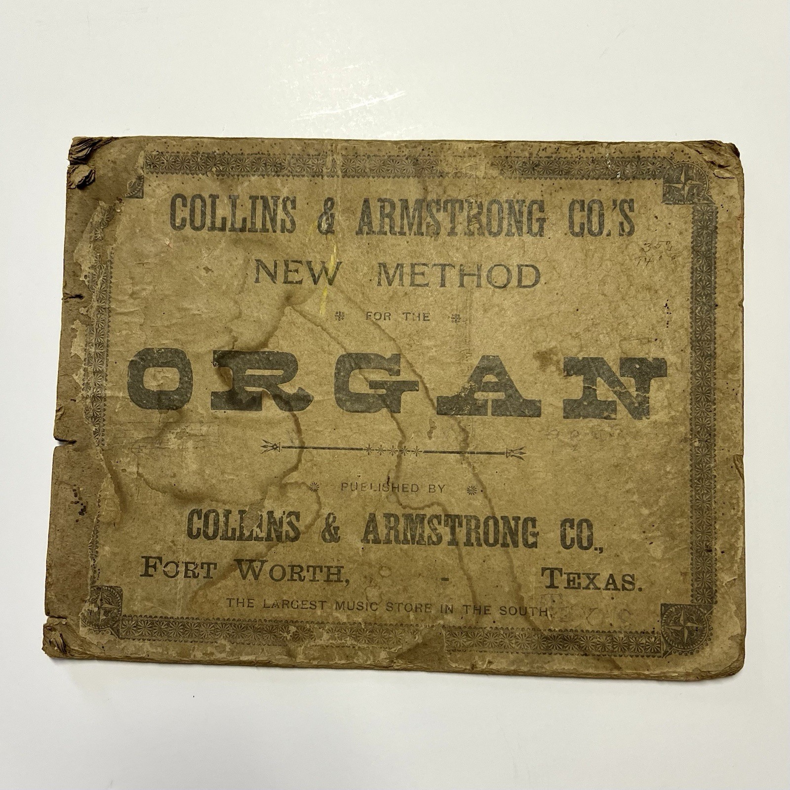 Rare 1890s Collins & Armstrong Texas Organ Advertising Broadside Display Sign TX