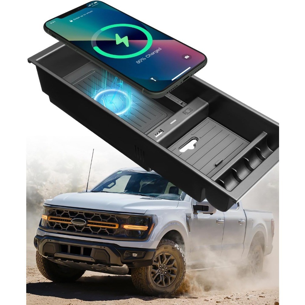 Universal Wireless Charger Center Console Organizer Tray for F-150 2009