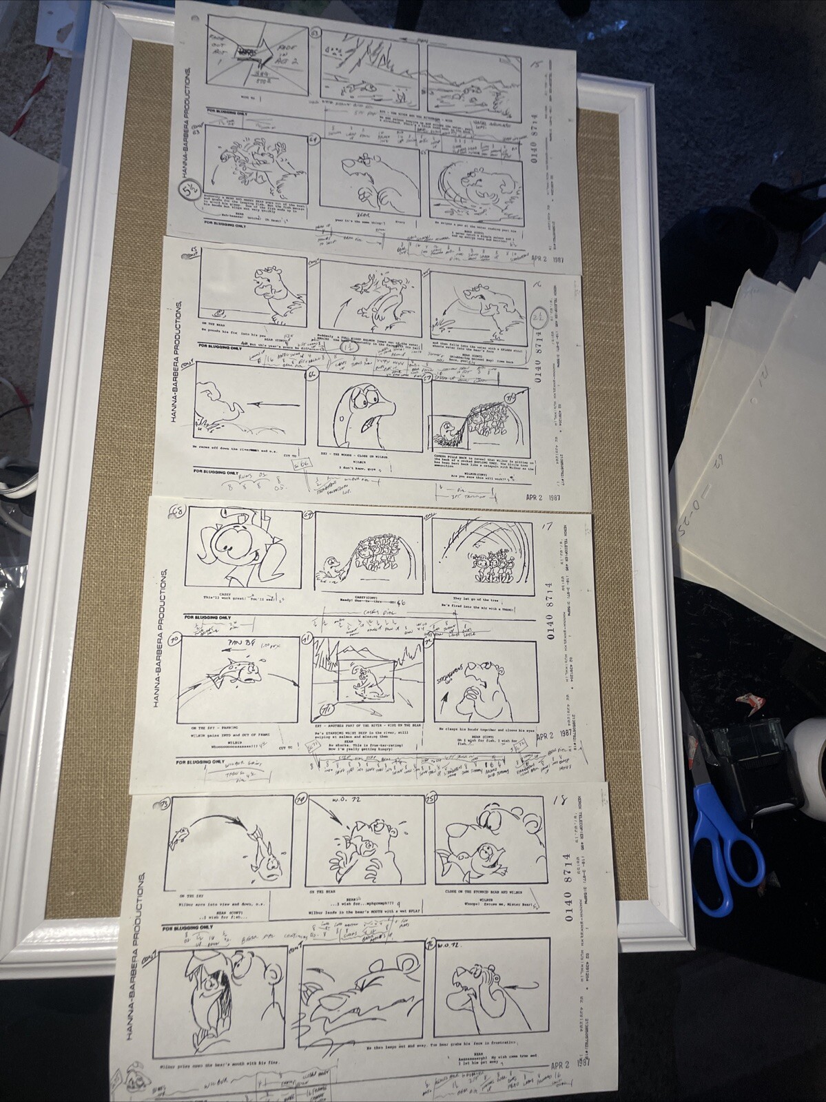 SNORKS Animation Cel  Production Art Vintage Cartoon StORYBOARDS 80s Tv Shoes MT