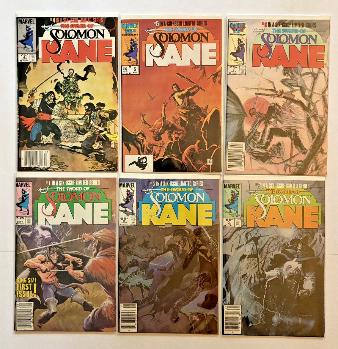 COMPLETE SERIES Solomon Kane #1-6 (Marvel, 1985-1986)