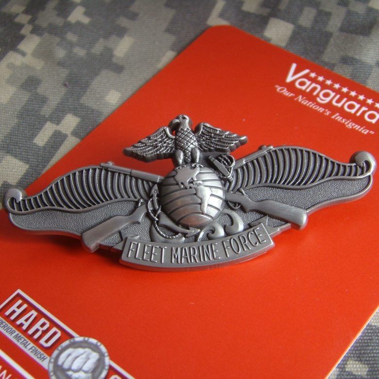 US NAVY FLEET MARINE FORCE WARFARE DEVICE WINGS BADGE PIN INSIGNIA USMC CORPSMAN