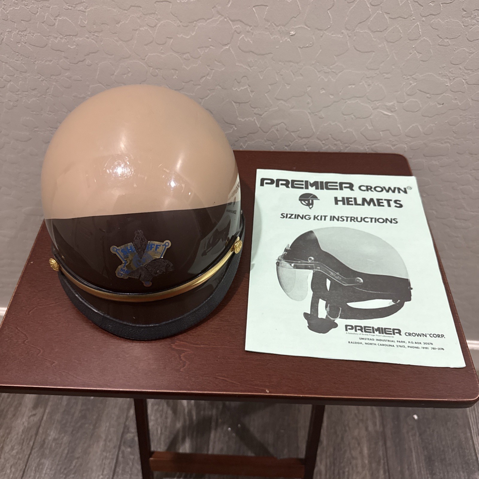 VTG 2-Tone Gold & Black Police Motorcycle Helmet-Maricopa County Sheriff