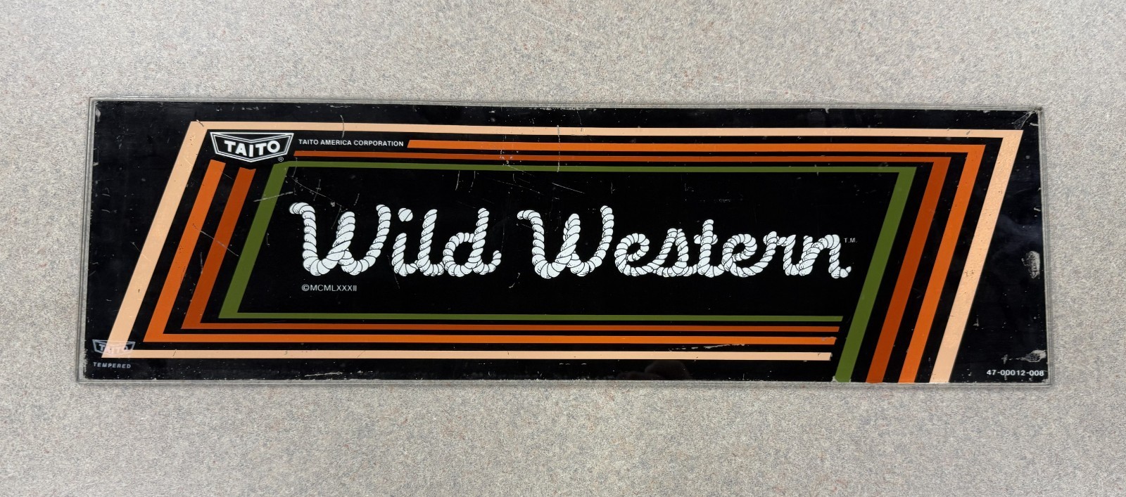 Wild Western Arcade Marquee Taito Original Not Reproduction Wild Western Arcade Marquee Taito Original Not Reproduction
